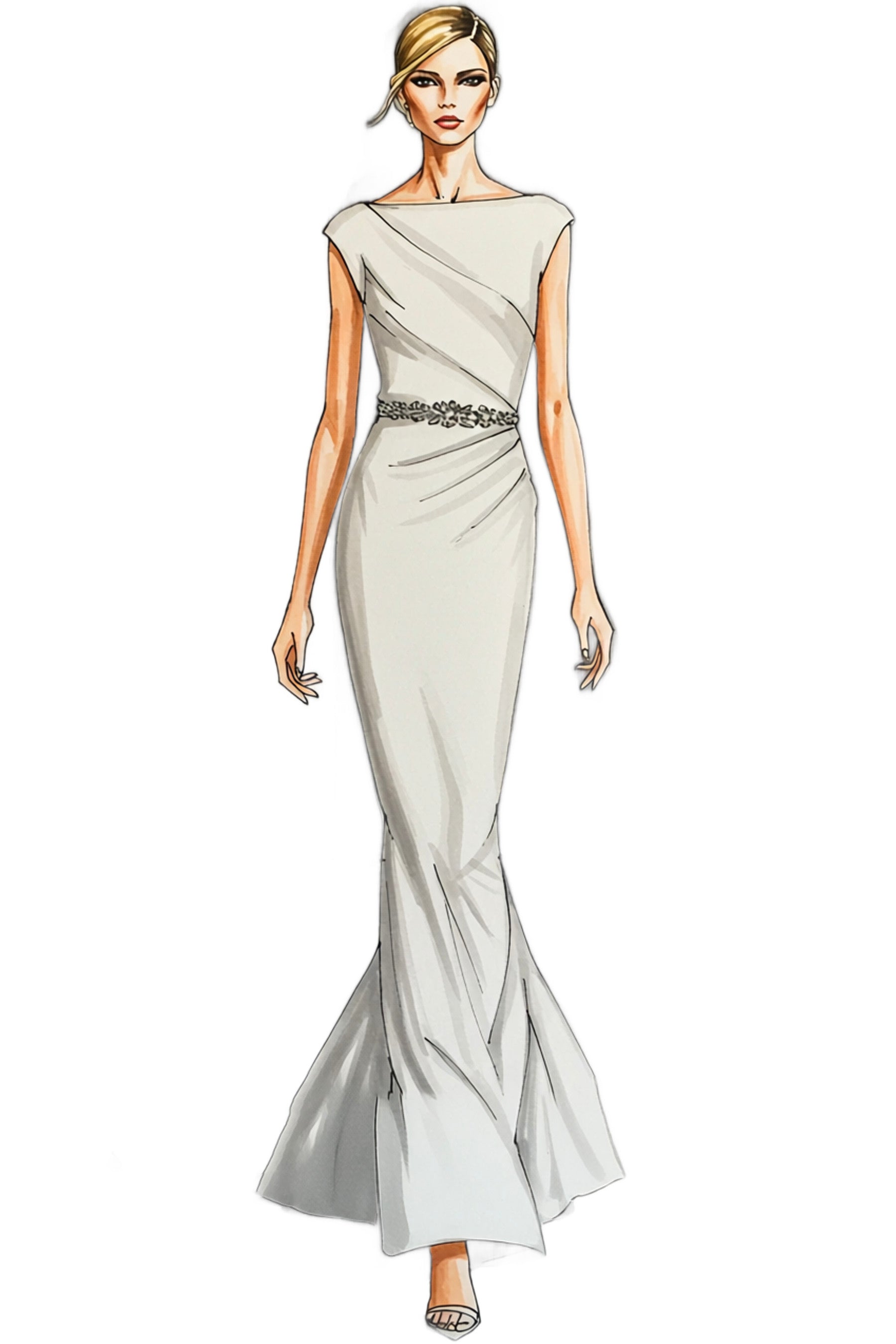 custom column sheath wedding dresses Brydealo