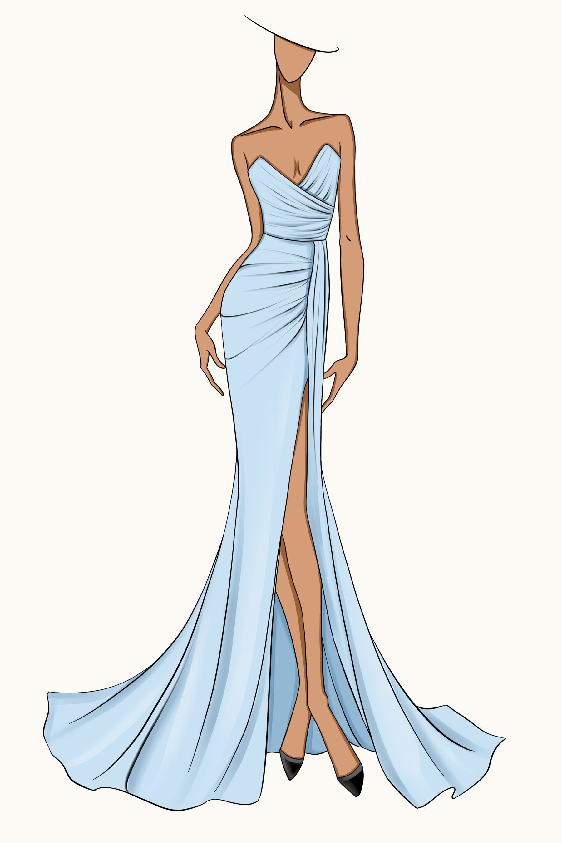 custom high slit evening formal dress