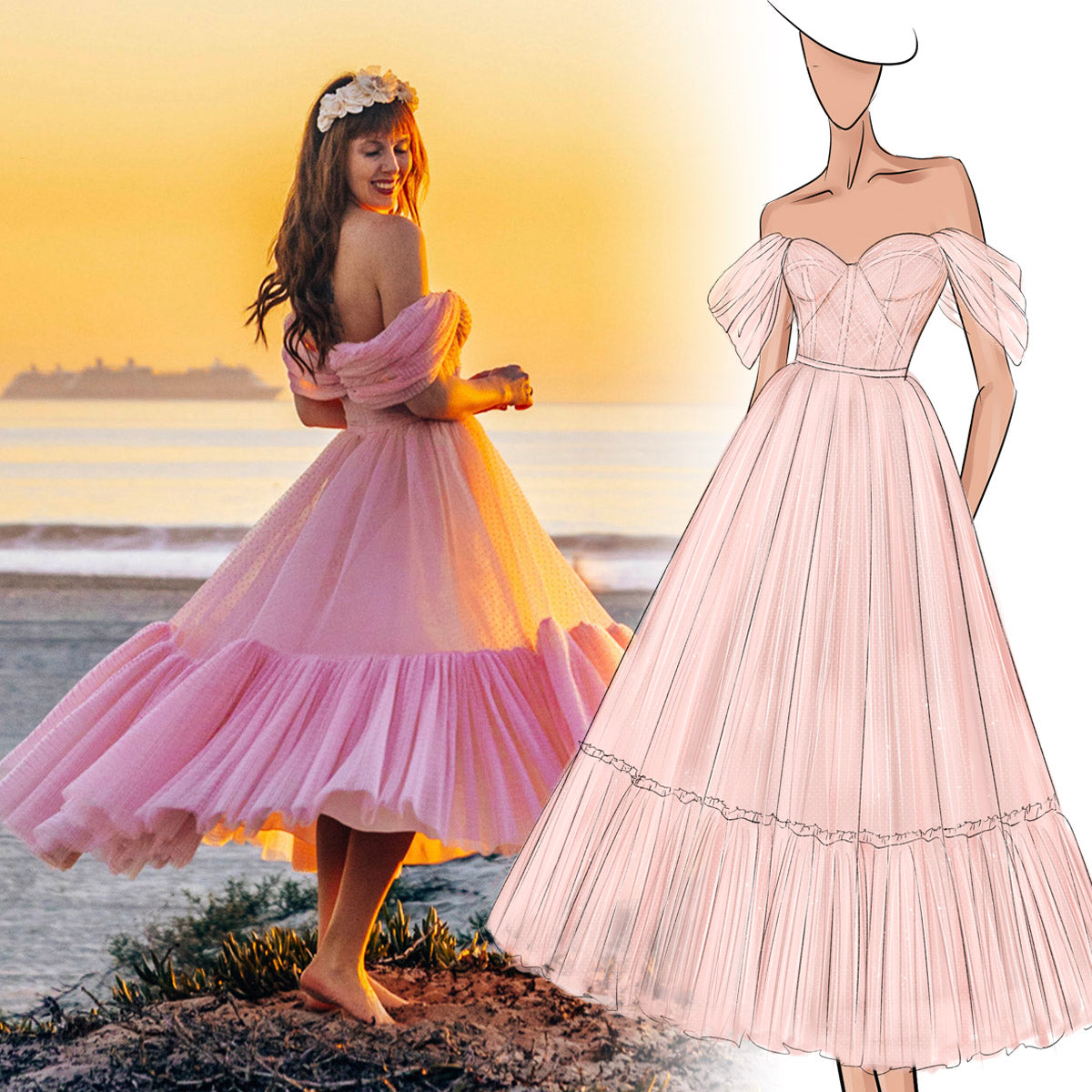 custom-made prom dresses sketch drawing pictures