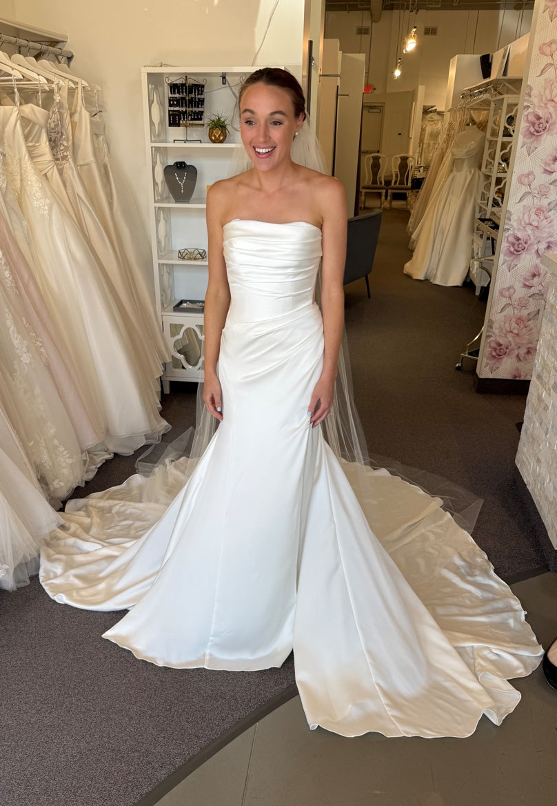 custom satin mermaid wedding dress