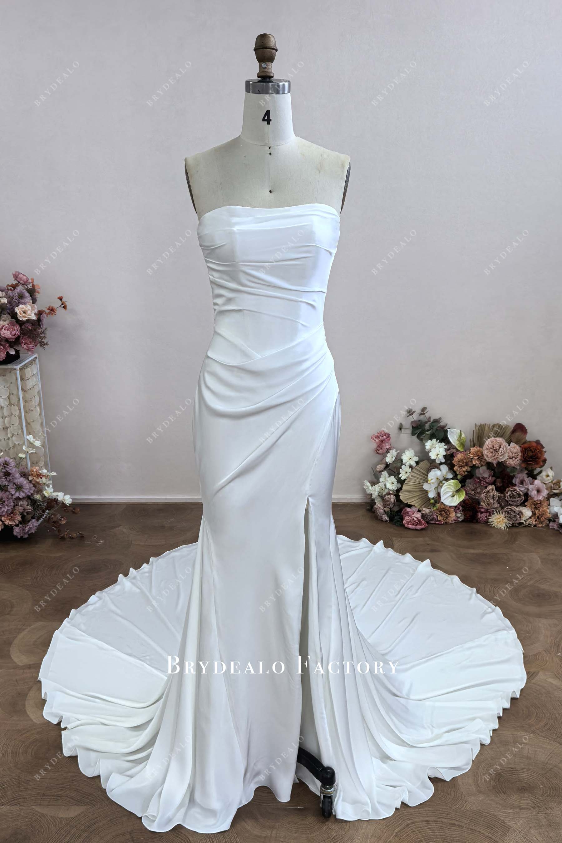 custom satin mermaid wedding dress
