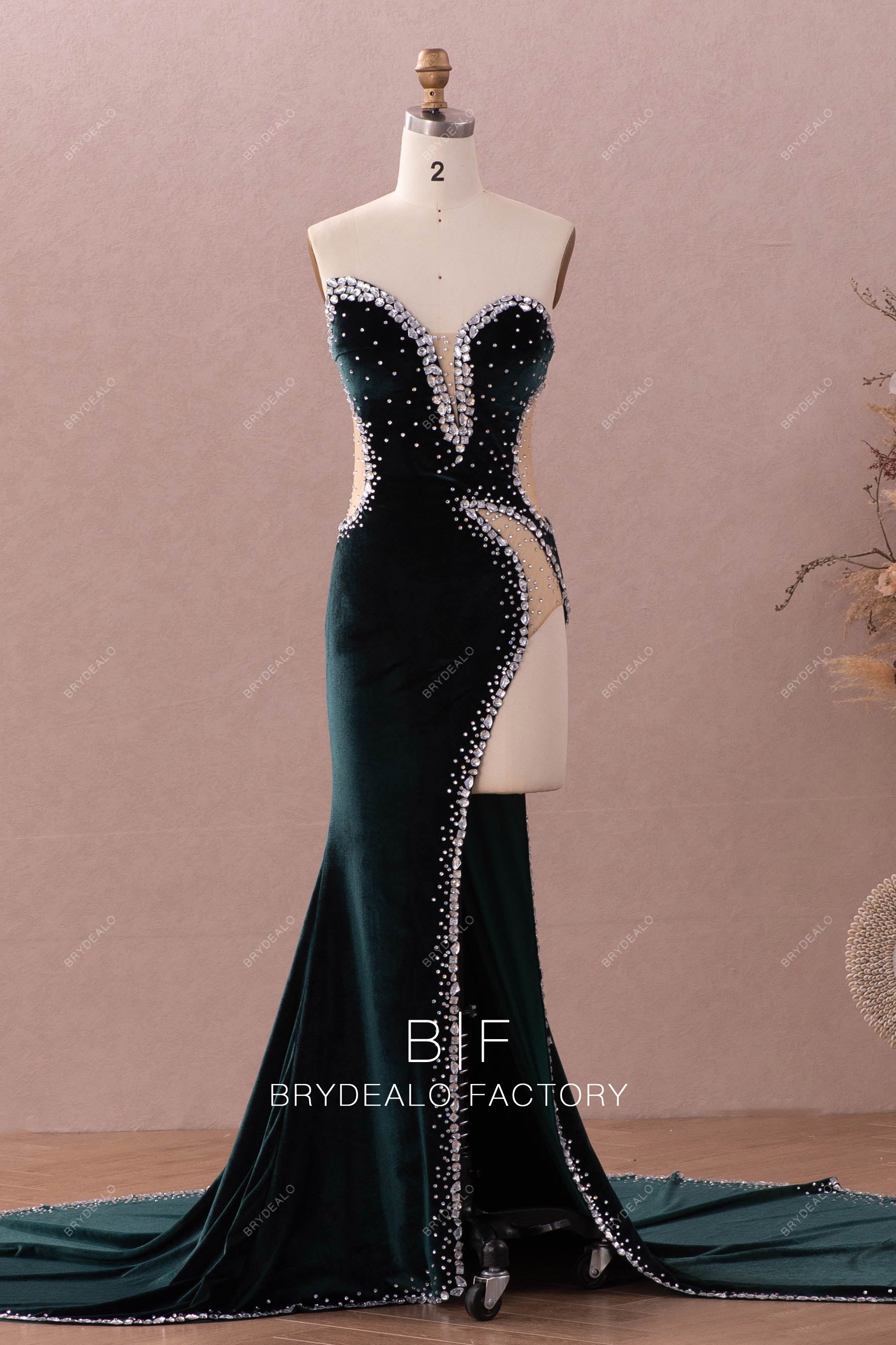 asymmetric sweetheart neck velvet mermaid prom dress