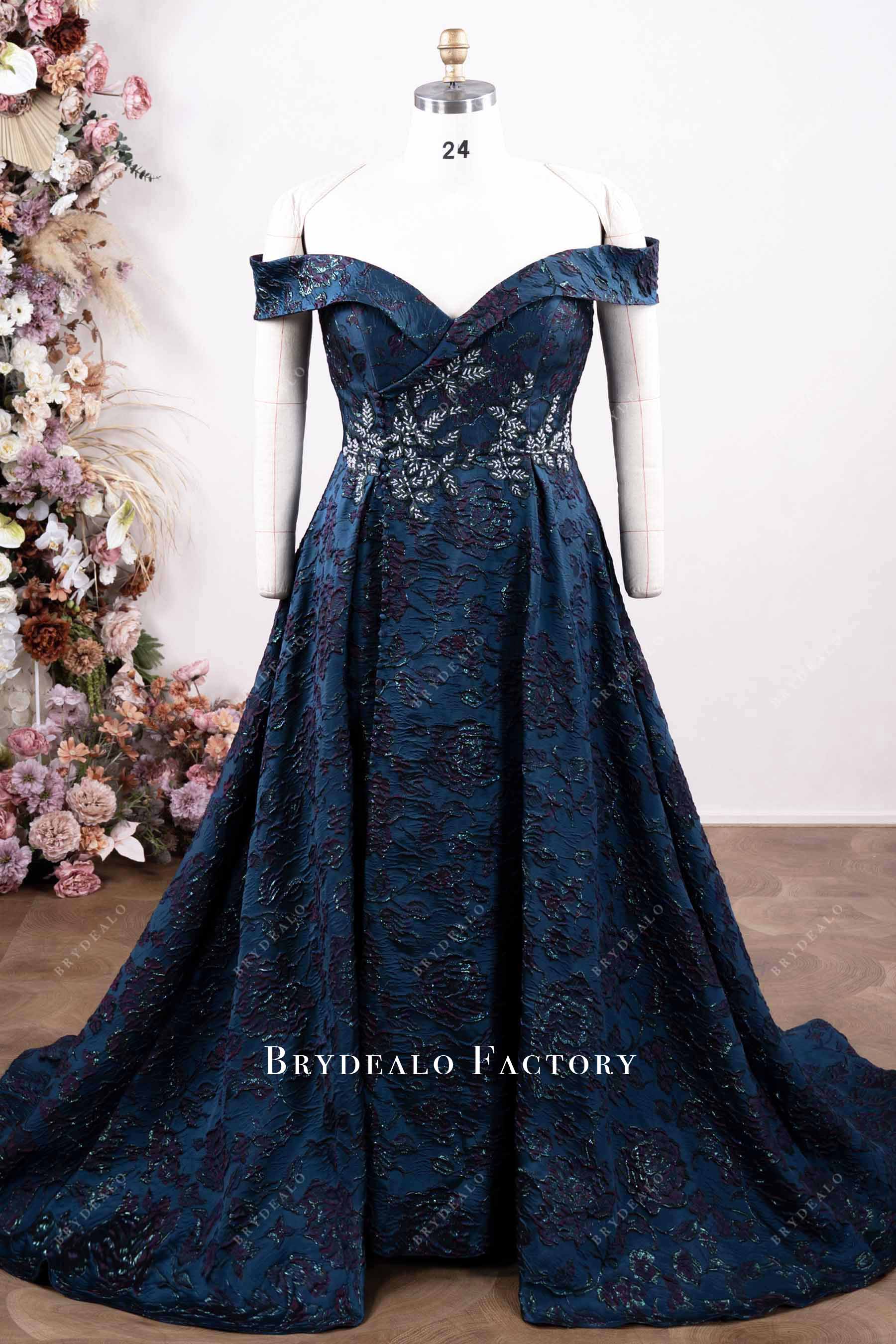 elegant Jacquard mother of bride dress