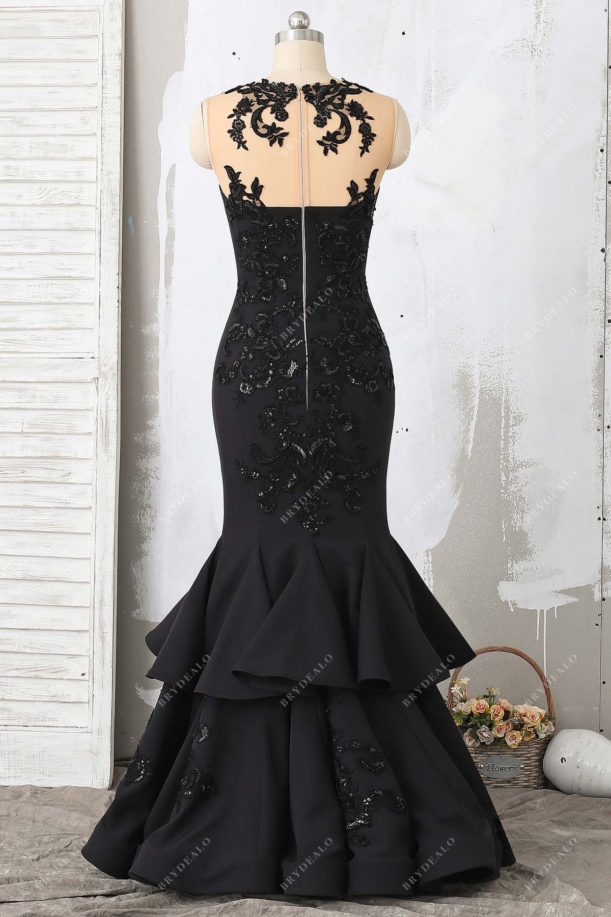 illusion back prom dress Gold Sequin Mermaid Prom Dress with Strappy Open Back  SQ035  Viniodress