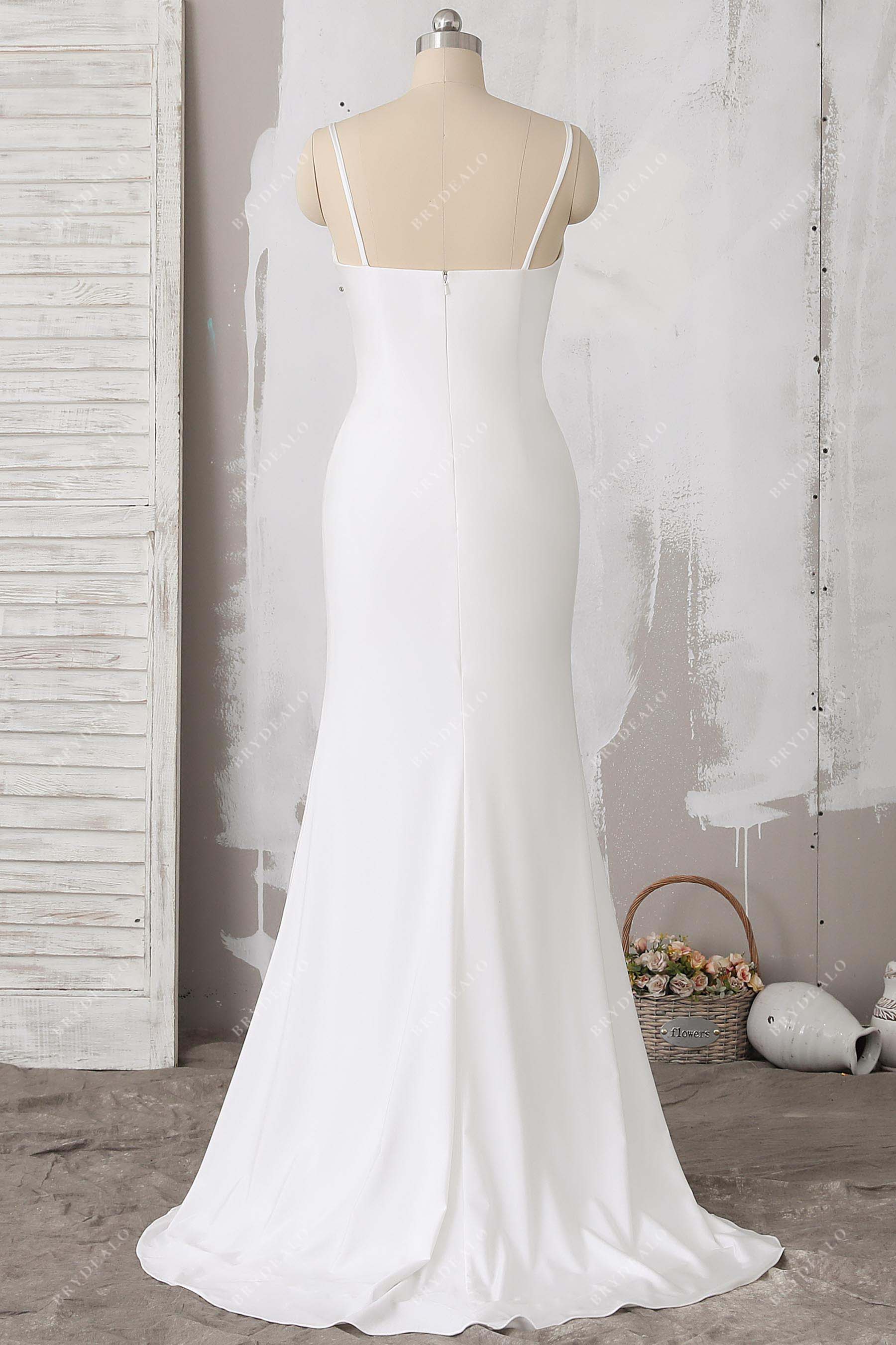 open back spaghetti strap long formal gown