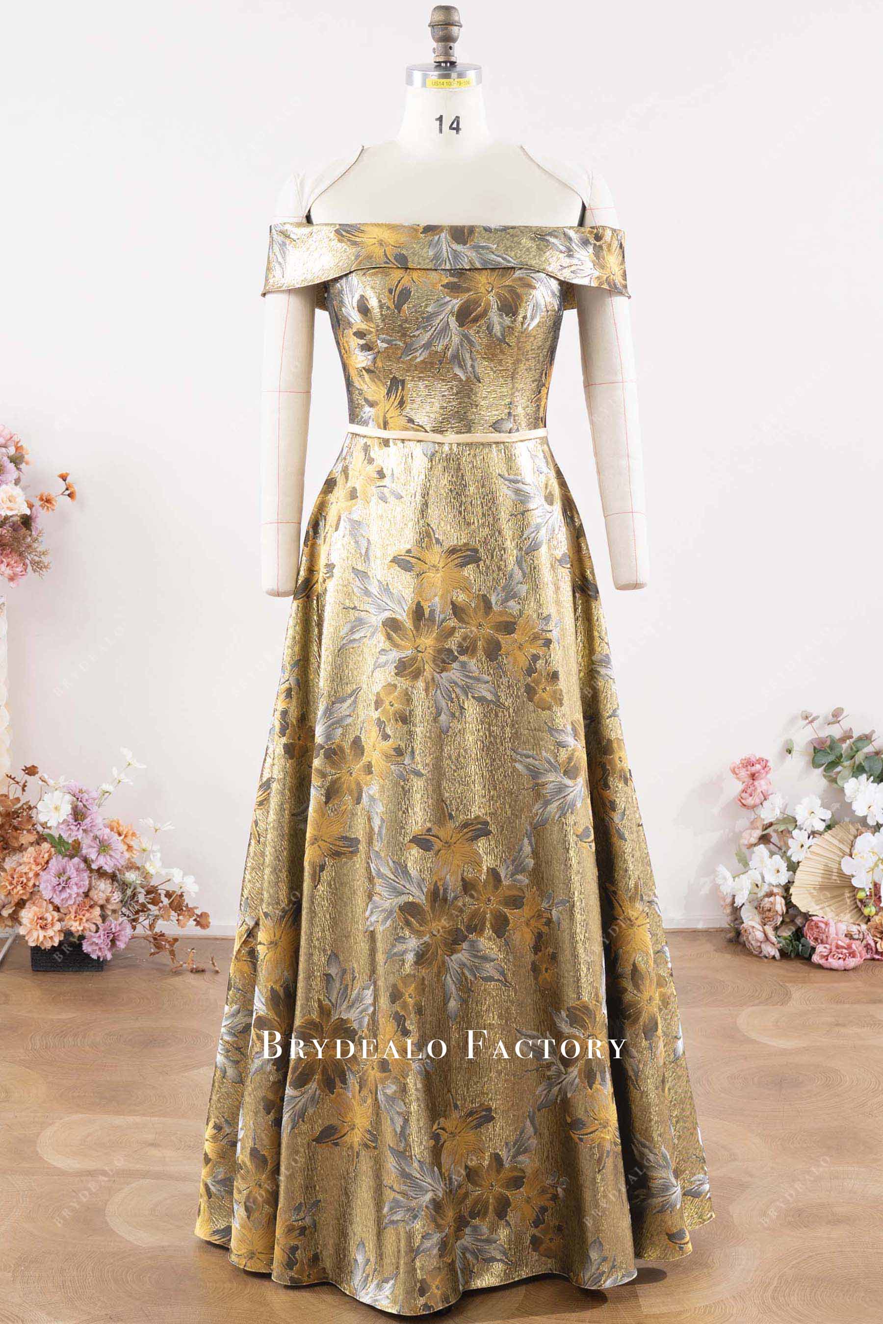 jacquard A-line mother of bride dress