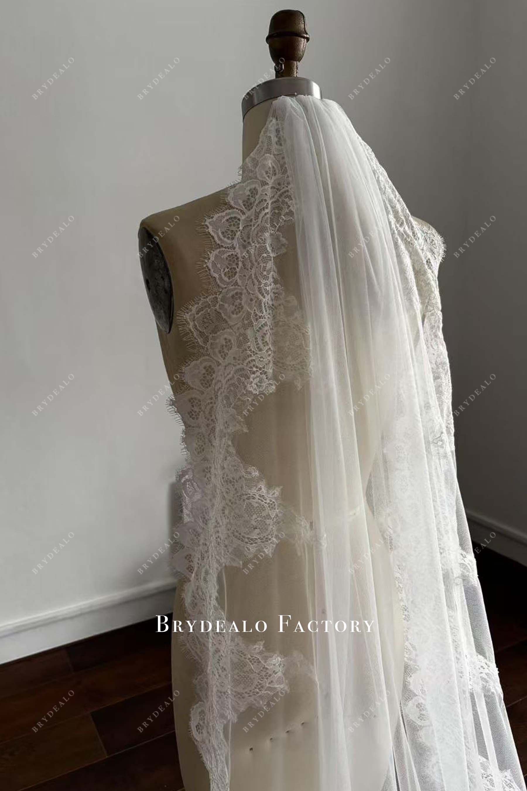Scalloped Lace Trim Custom Wedding Veil