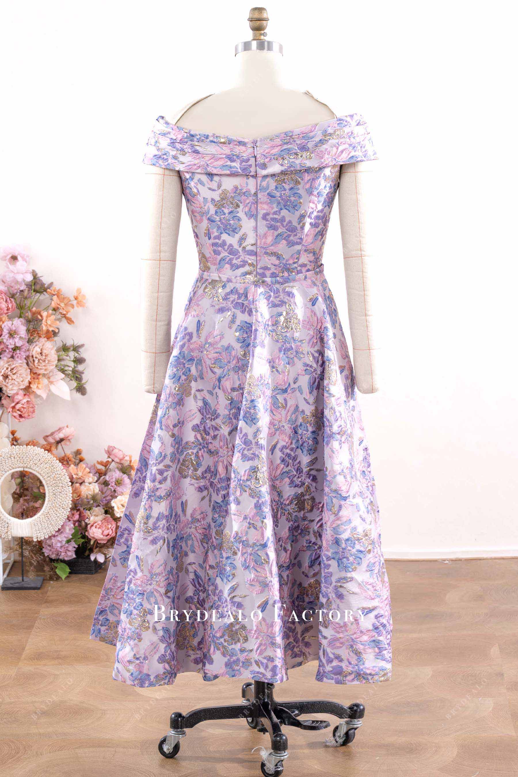 midi length lilac mother of bride dress