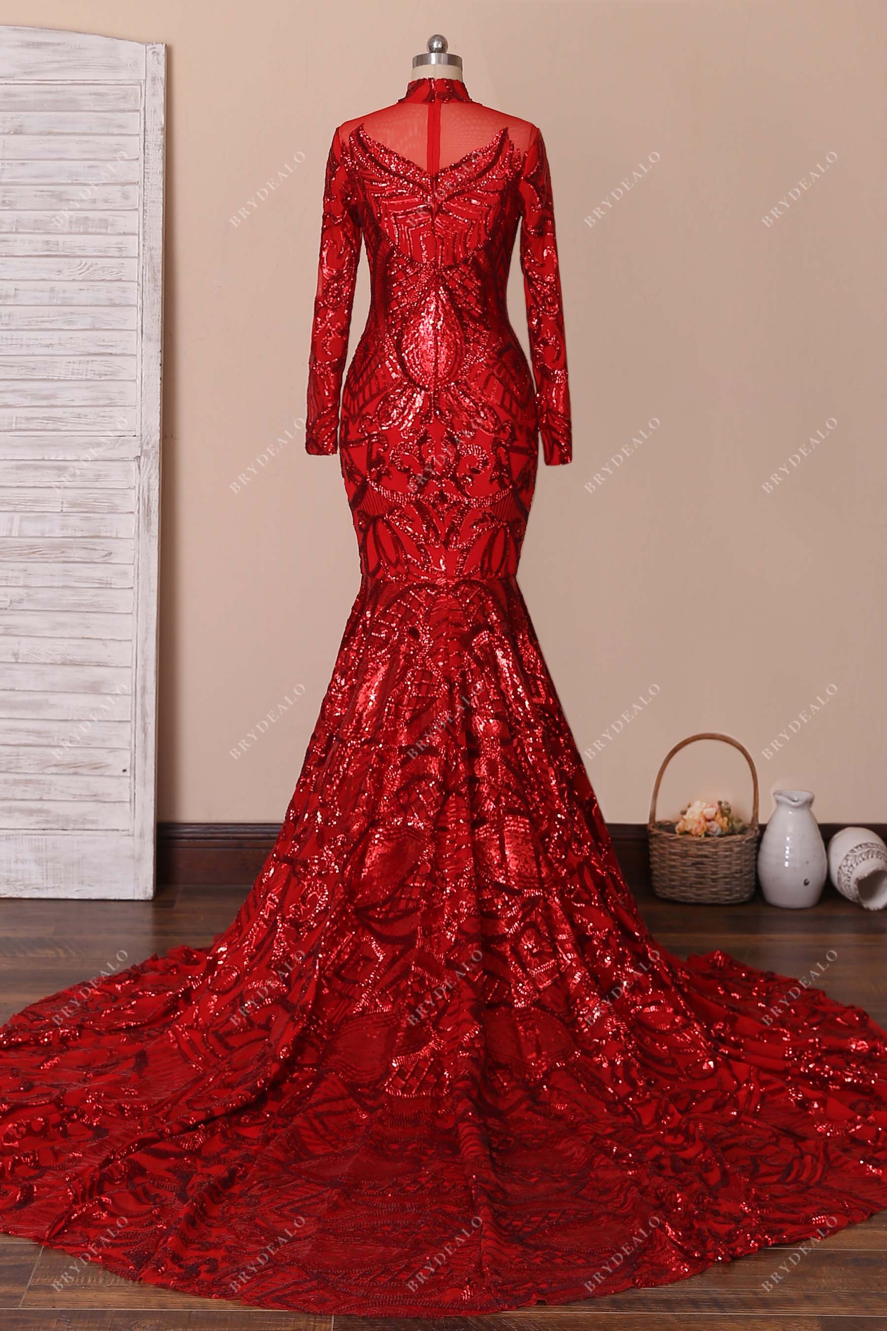 long train mermaid formal dress