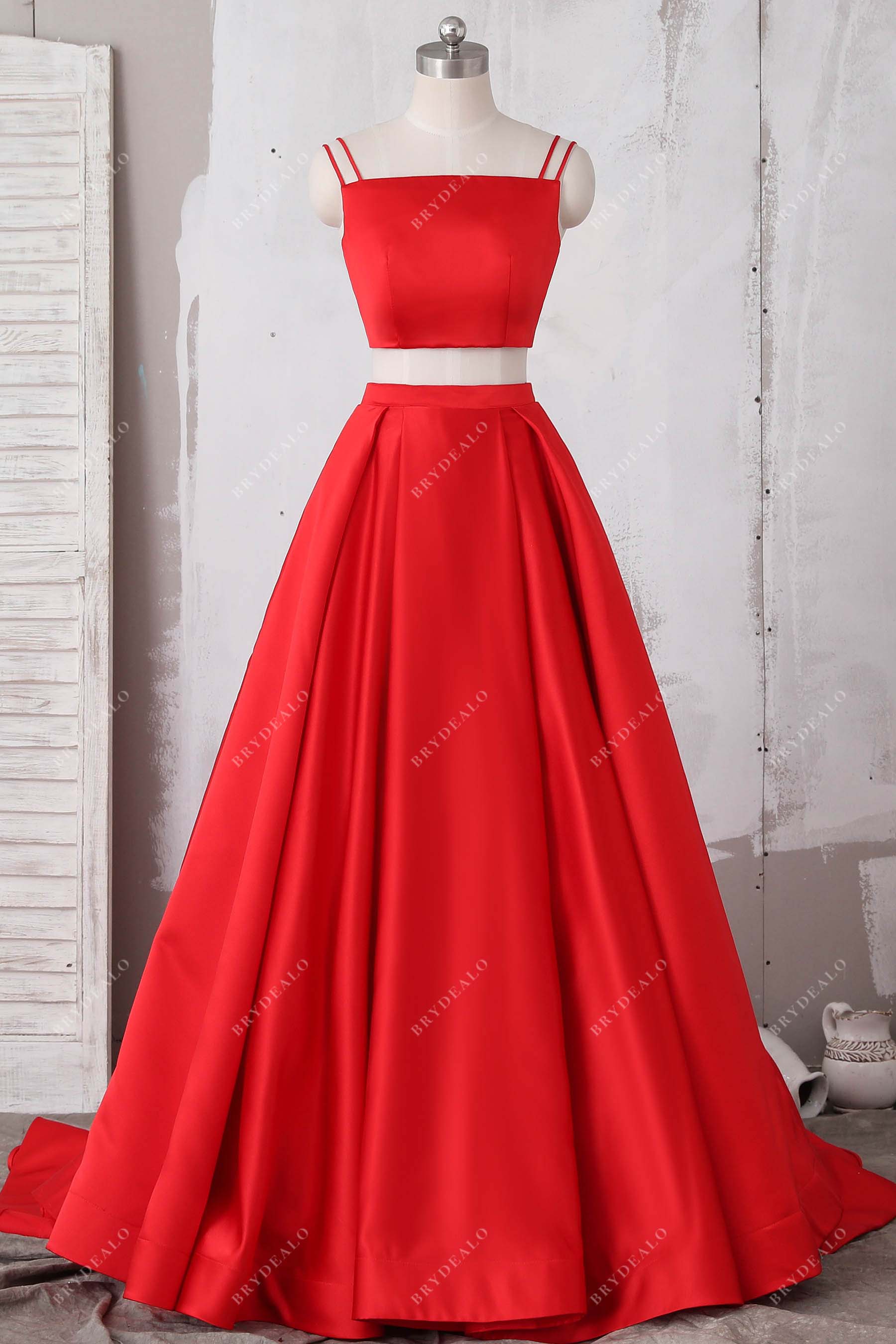 two piece A-line prom gown