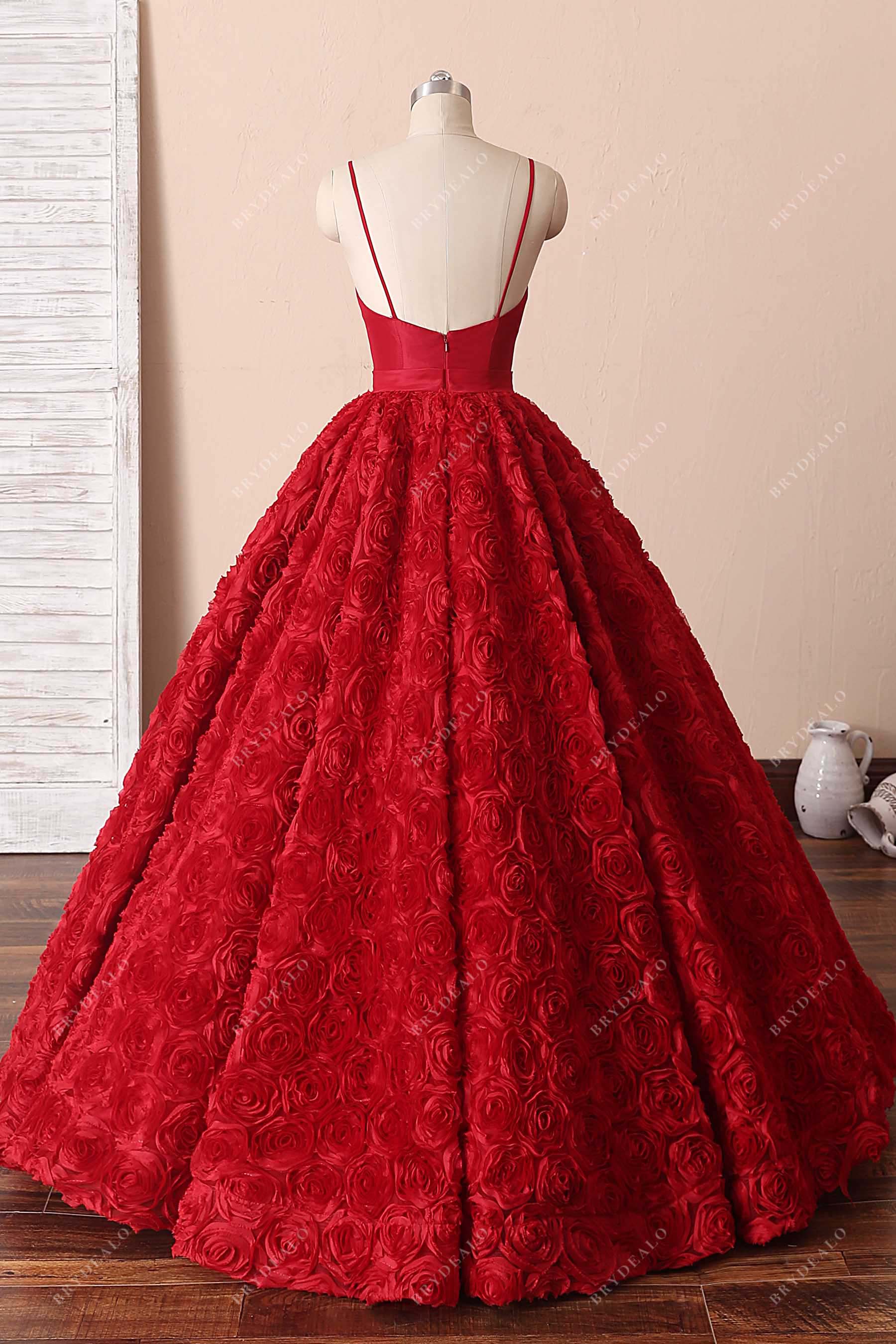 thin straps open back formal dress