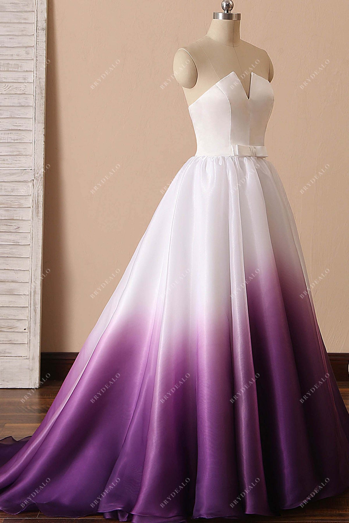 Elegant Ombre Purple Formal Dress: Satin & Organza Brydealo Elegant Ombre Purple Formal Dress: Satin & Organza Brydealo