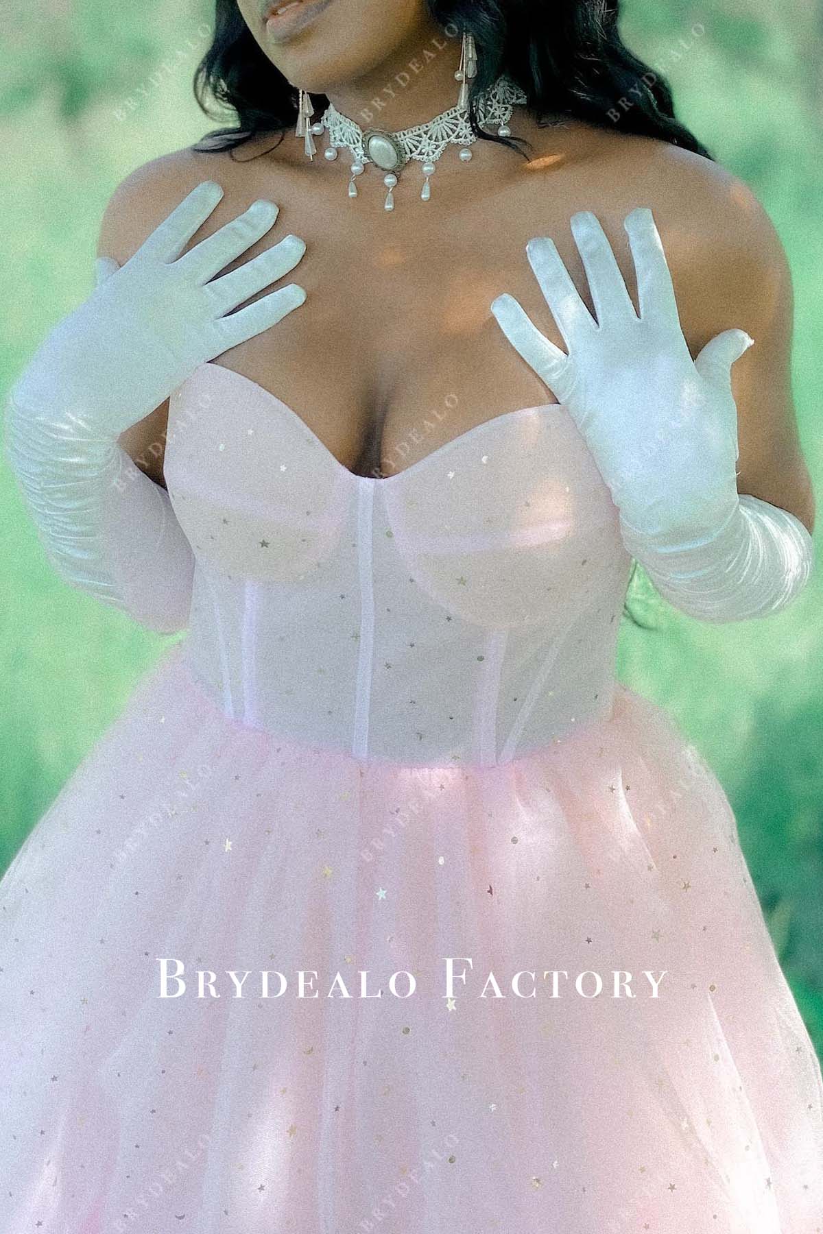 Sweetheart Neck Corset Pink Prom Gown