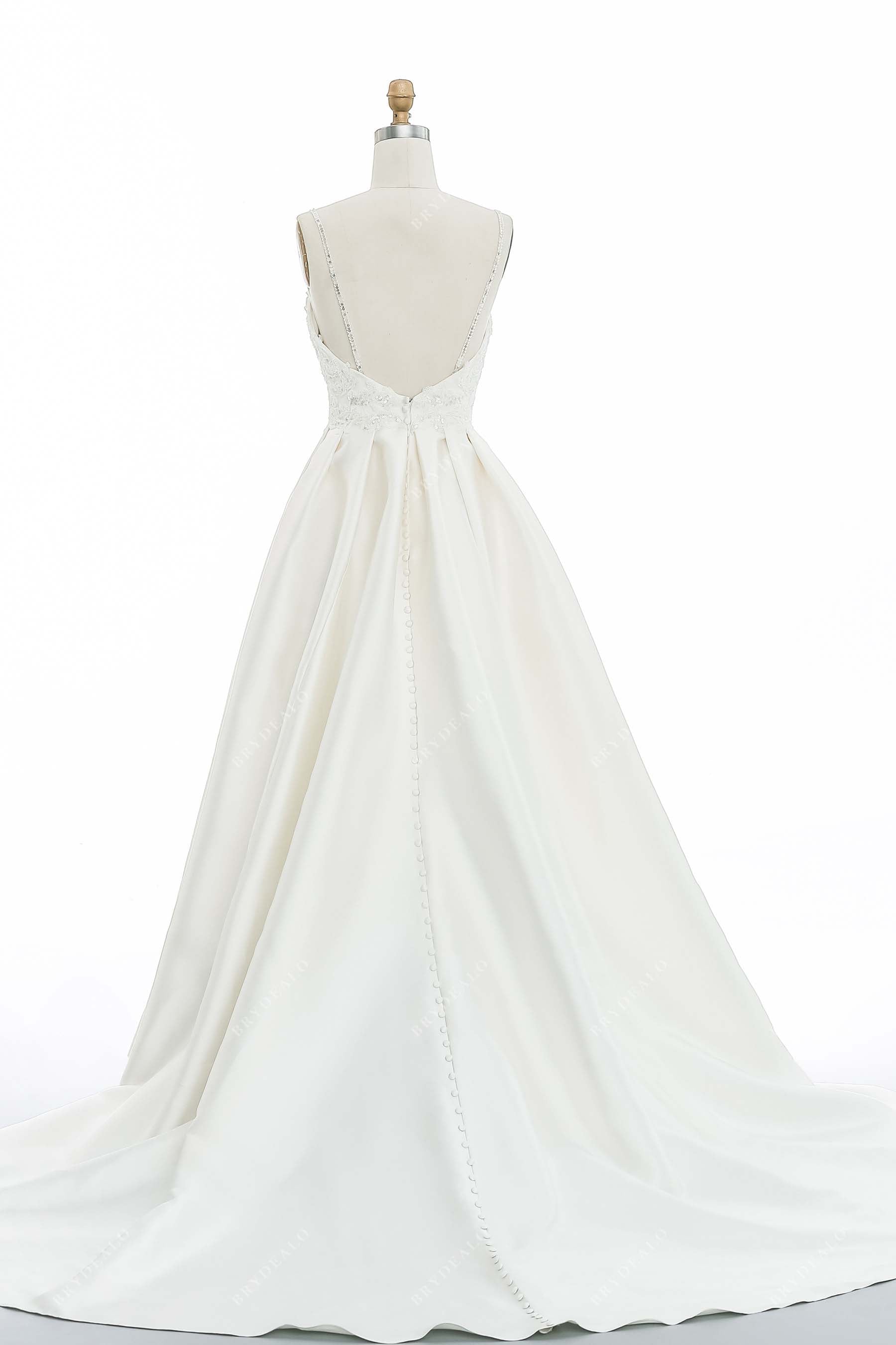 Open Back Classic Satin Ball Gown