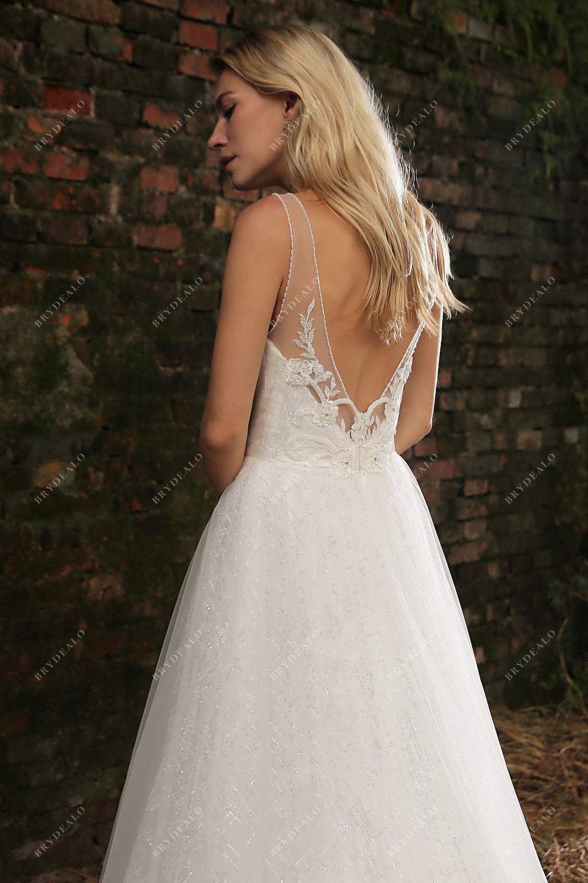 beaded sleeveless wedding dress Sequin Sleeveless Wedding Dress