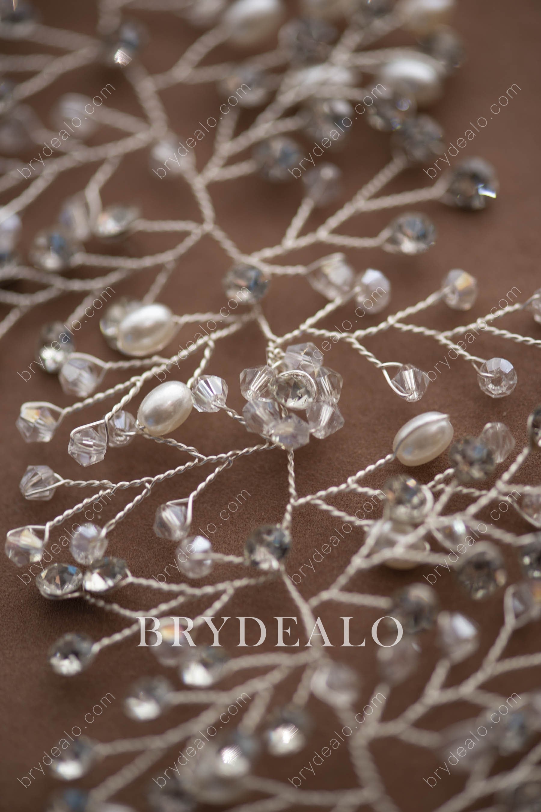 Pearl Rhinestone Bridal Sash Belt