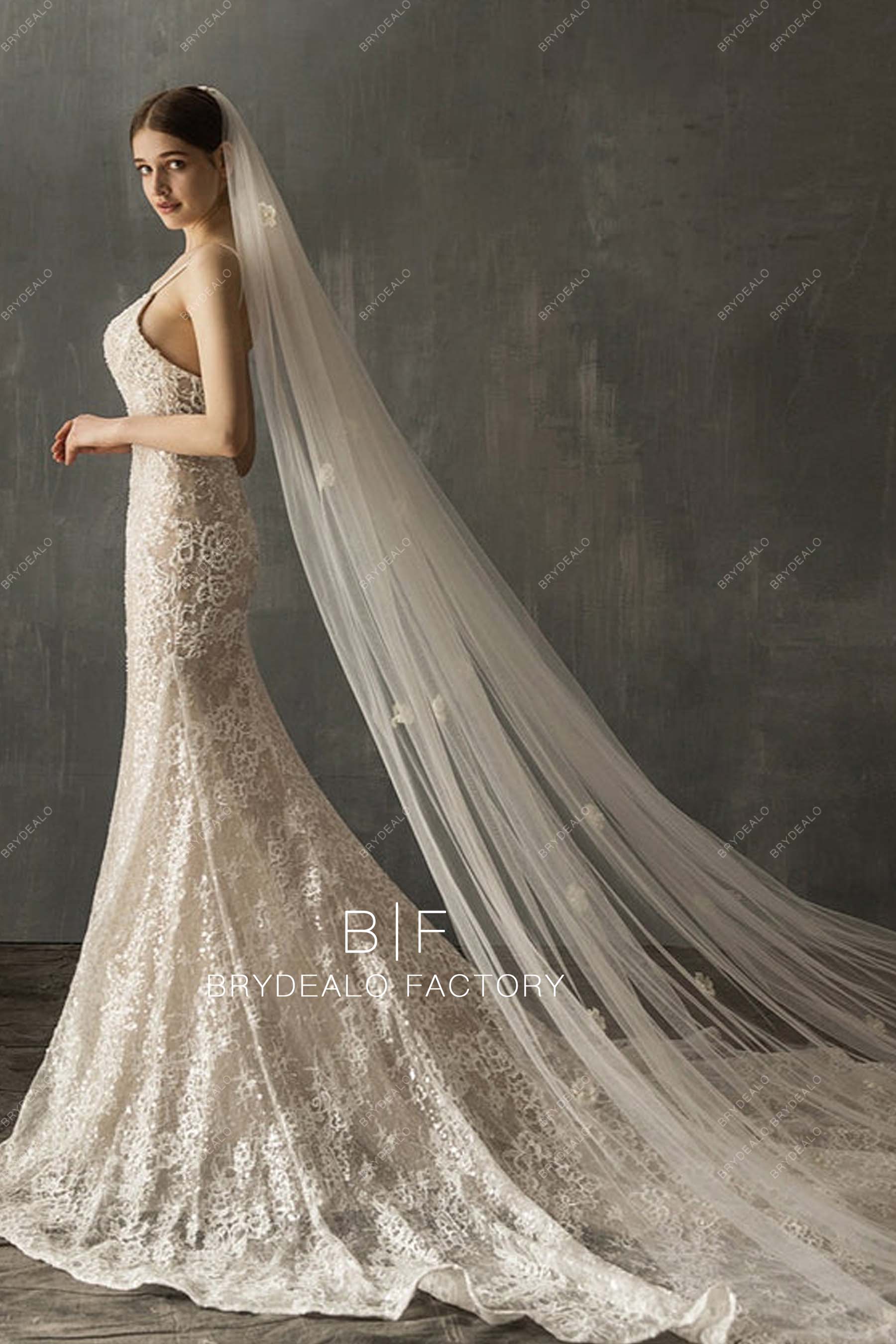 Best Flowers Adorned Long Bridal Veil