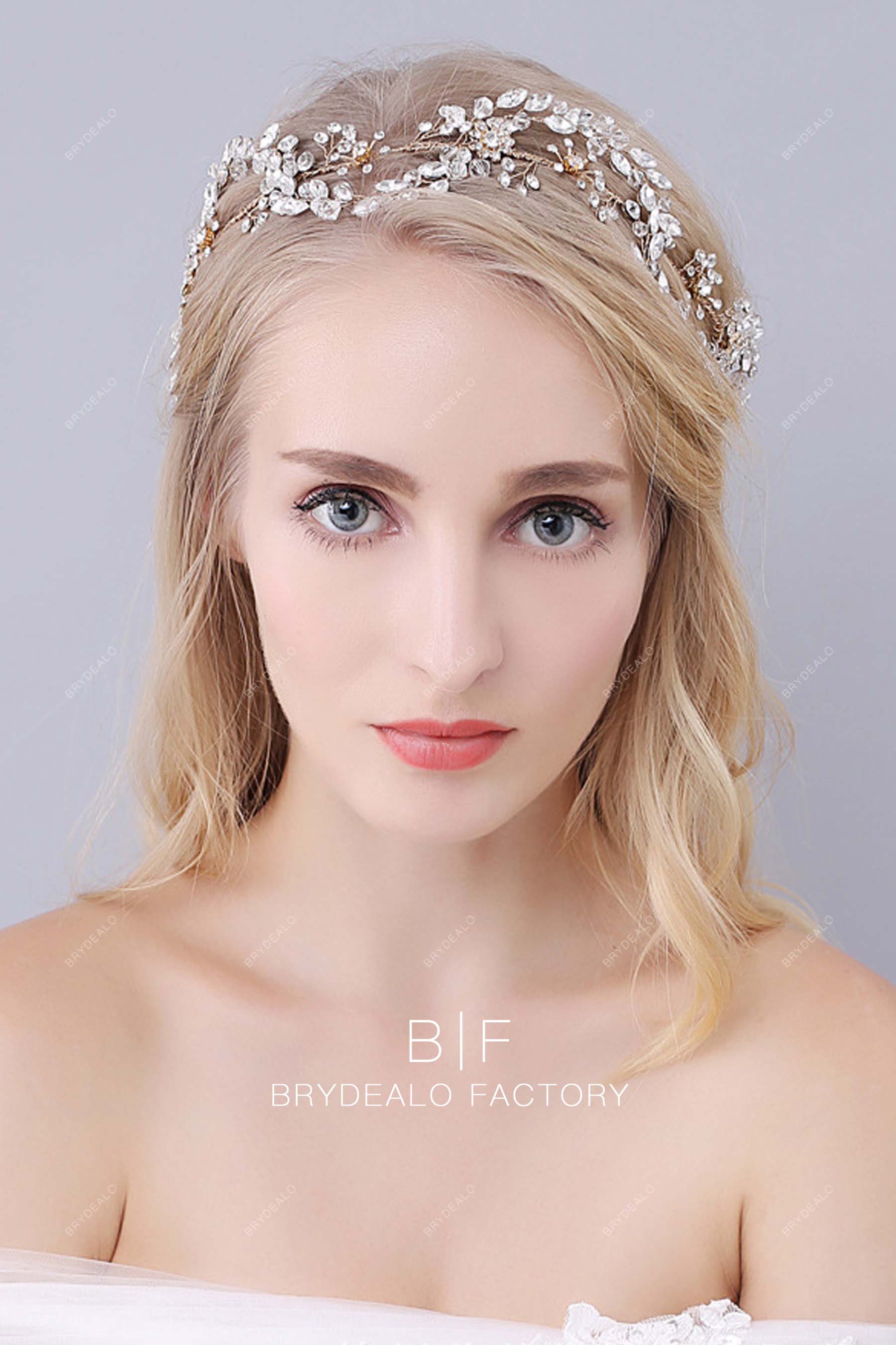 Best Luxury Crystals Rhinestones Gold Vine Metal Headpiece