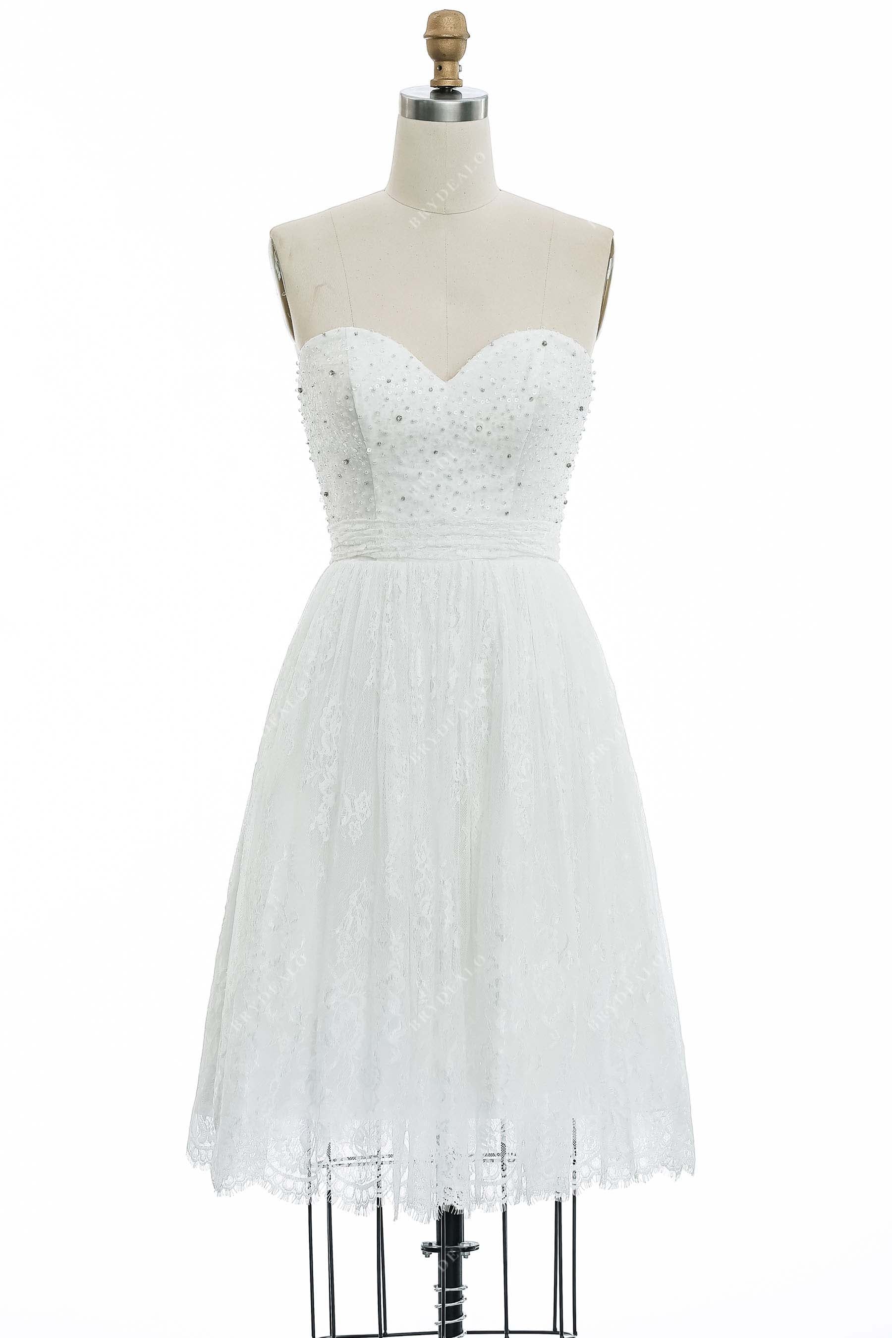Sequin Strapless Sweetheart Neck Casual A-line Short Bridesmaid dress