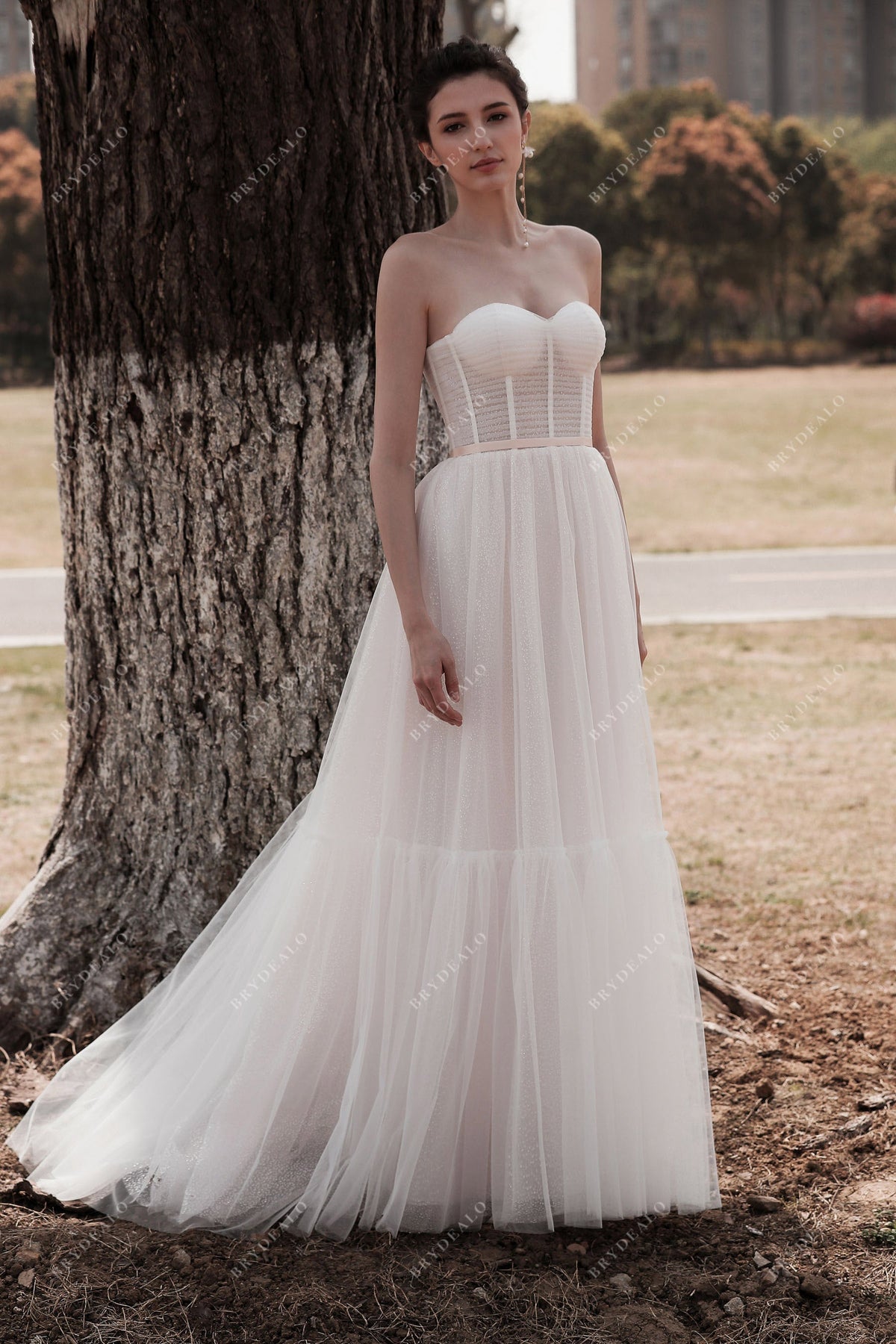 Muse Shimmery A-Line Wedding Dress – Brydealo