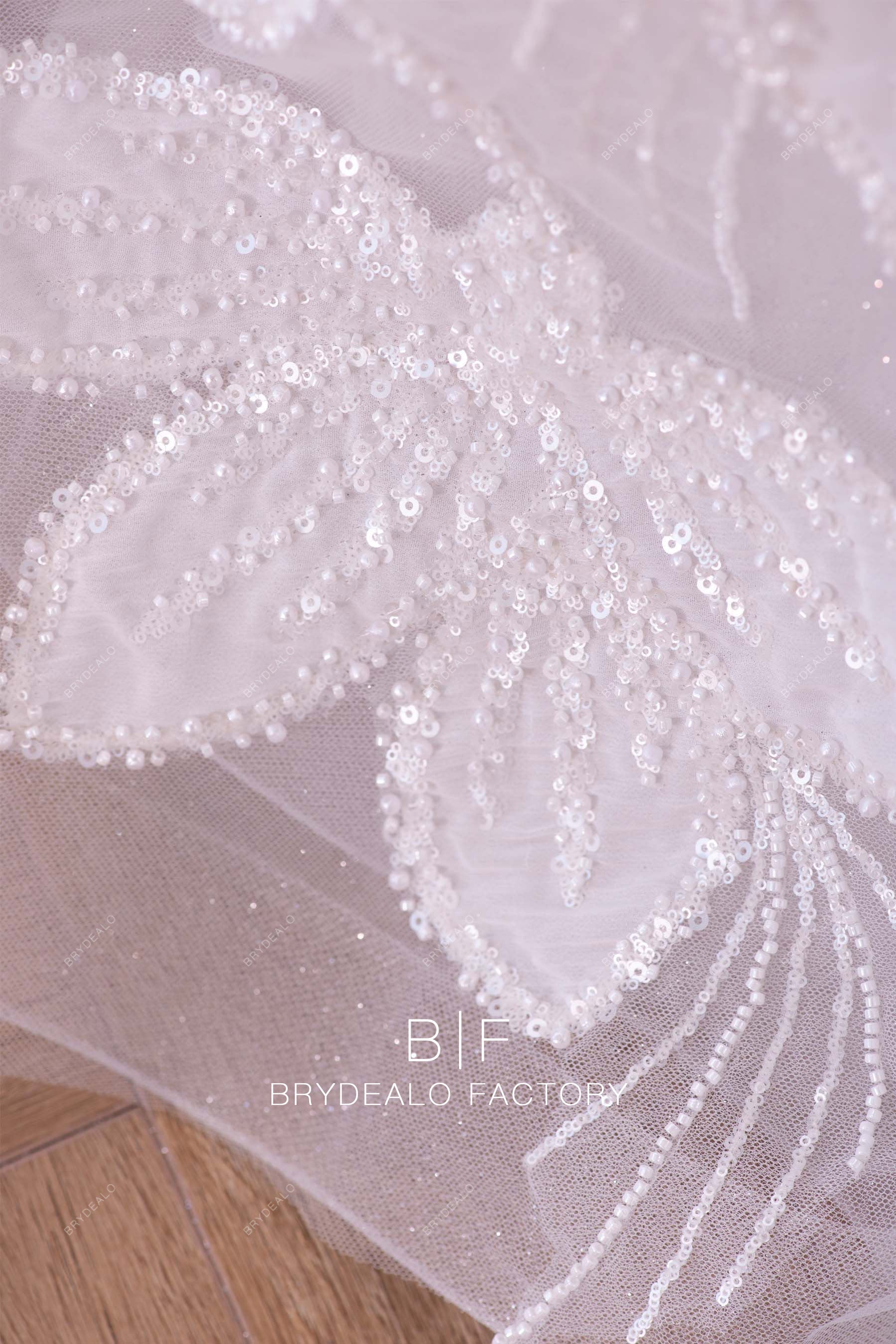 beaded chiffon embroidered bridal lace fabric