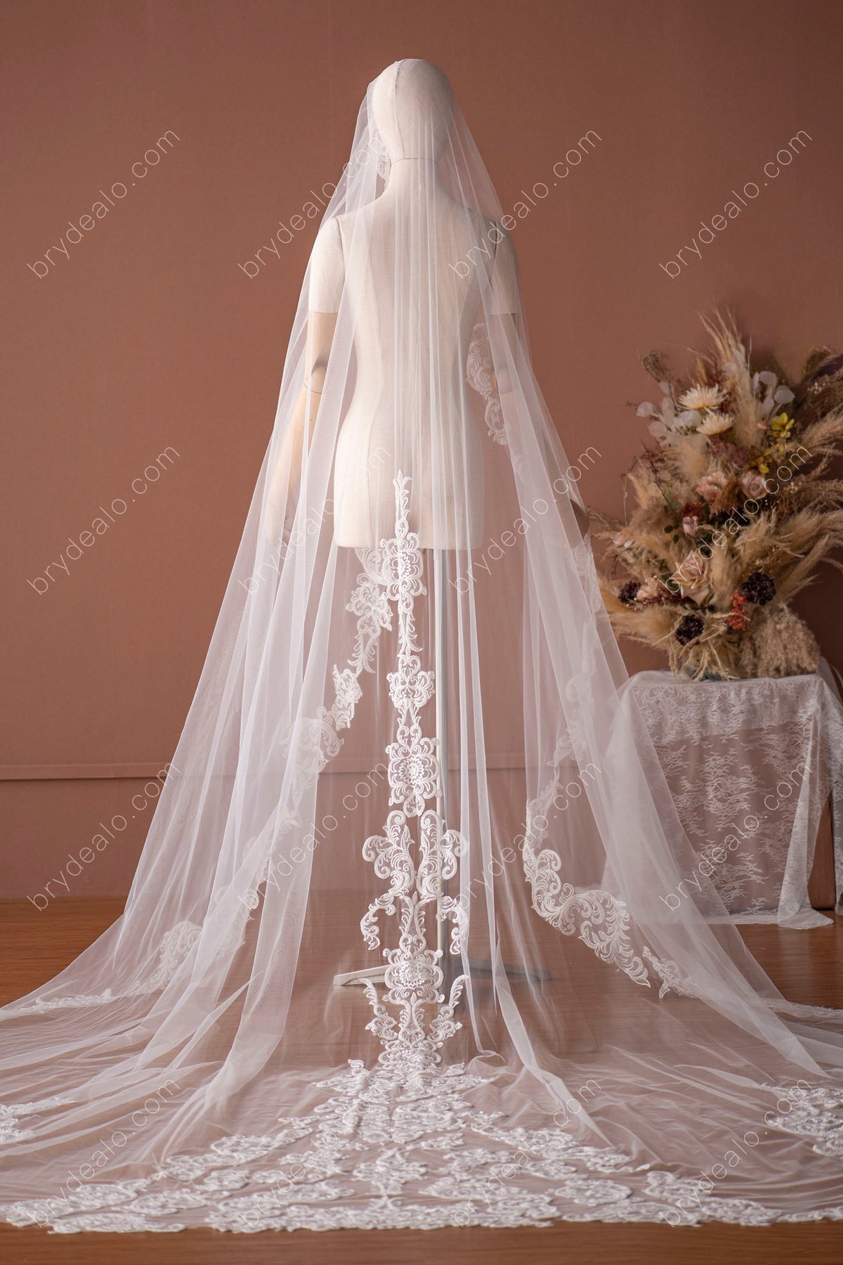 Classic Off-White 9ft Cathedral Bridal Veil with a Hair Comb 4_3+NK+Bride+shoot50186.jpg?  main image 3
