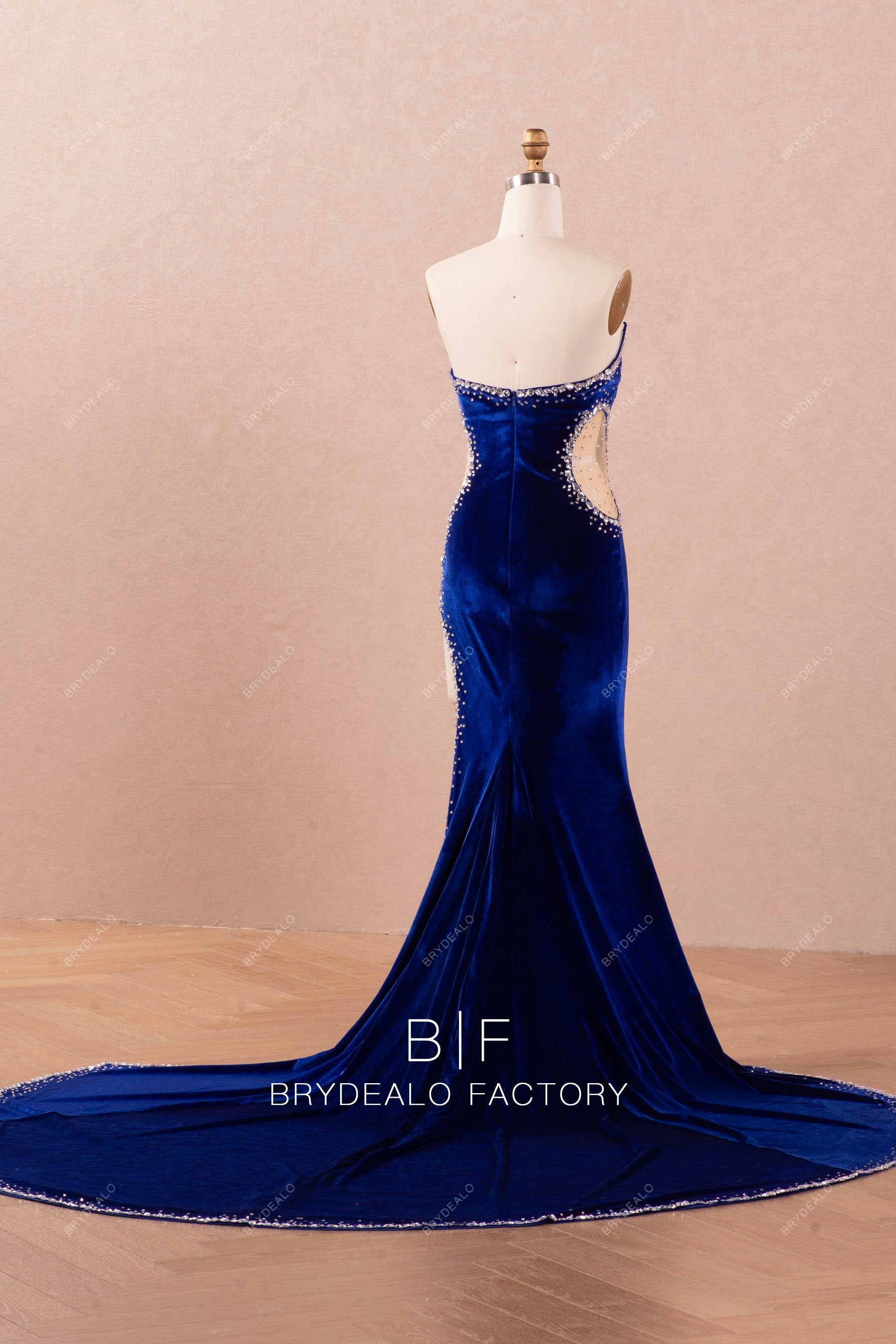 long train mermaid cutout sexy prom dress