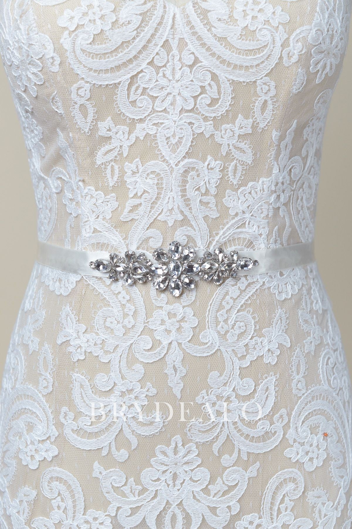 Best Glaring Silver Rhinestone Bridal Belt Online