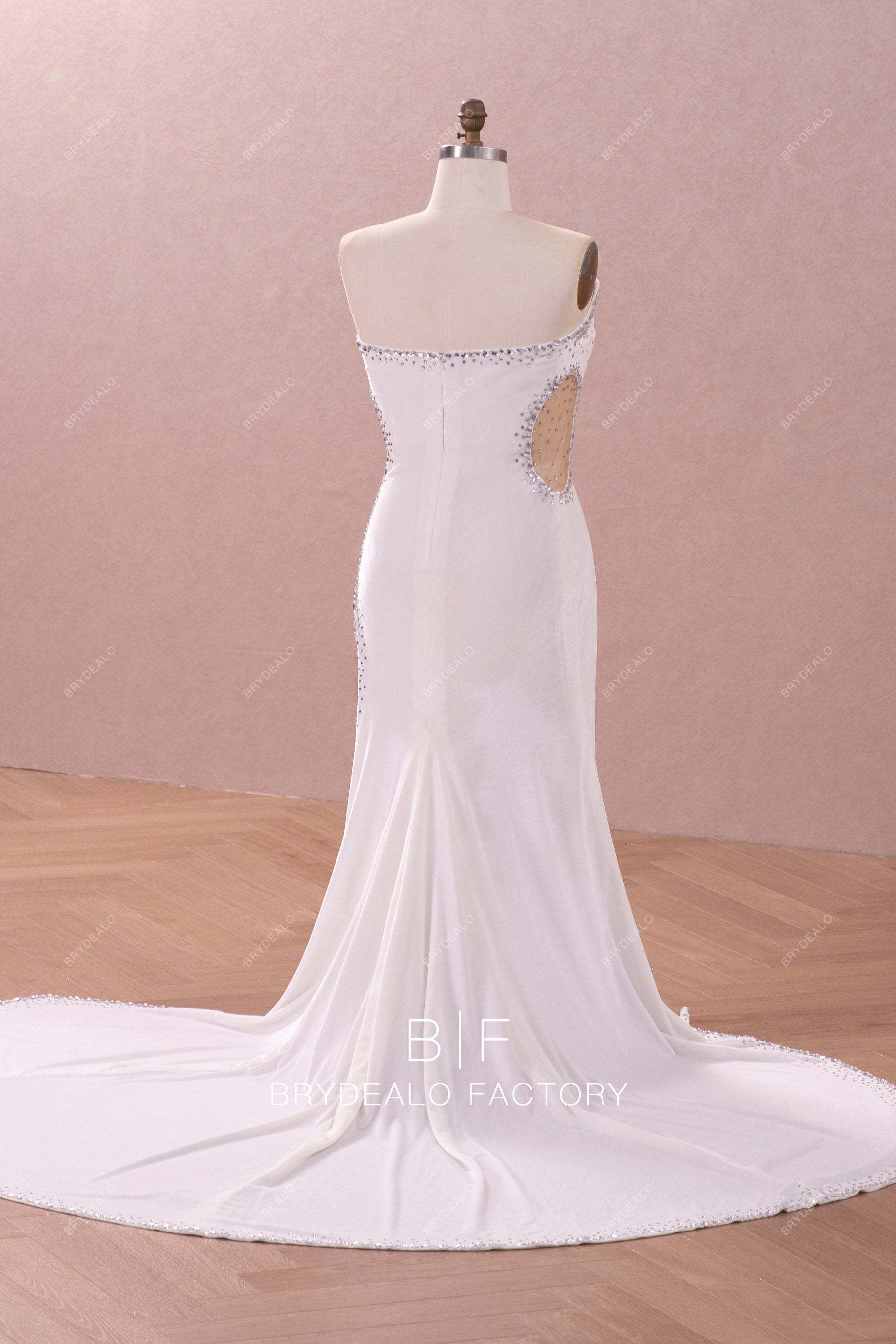 long train velvet strapless mermaid prom dress