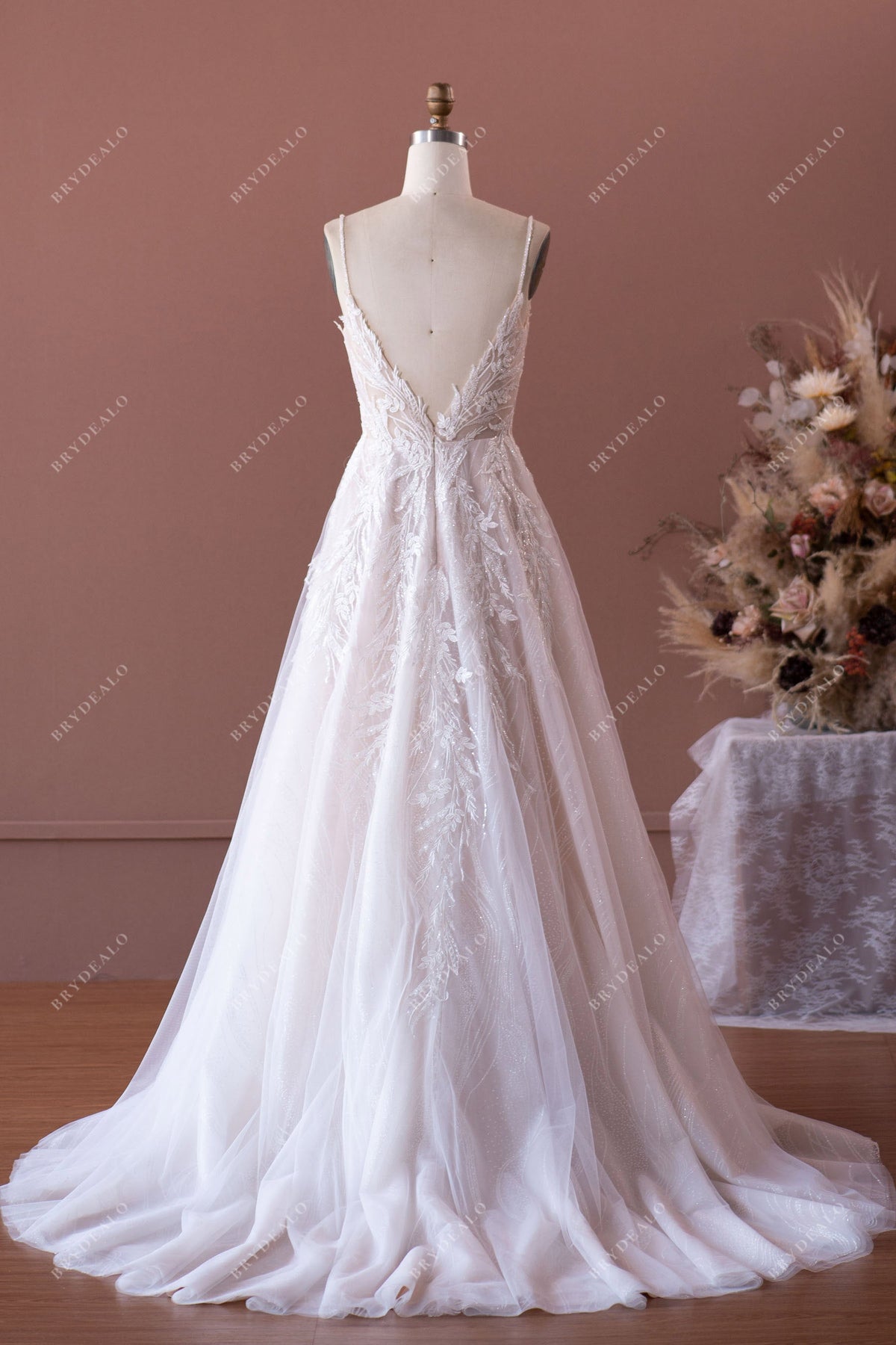 Shimmering A-Line Designer Wedding Dress Brydealo Shimmering A-Line Designer Wedding Dress Brydealo
