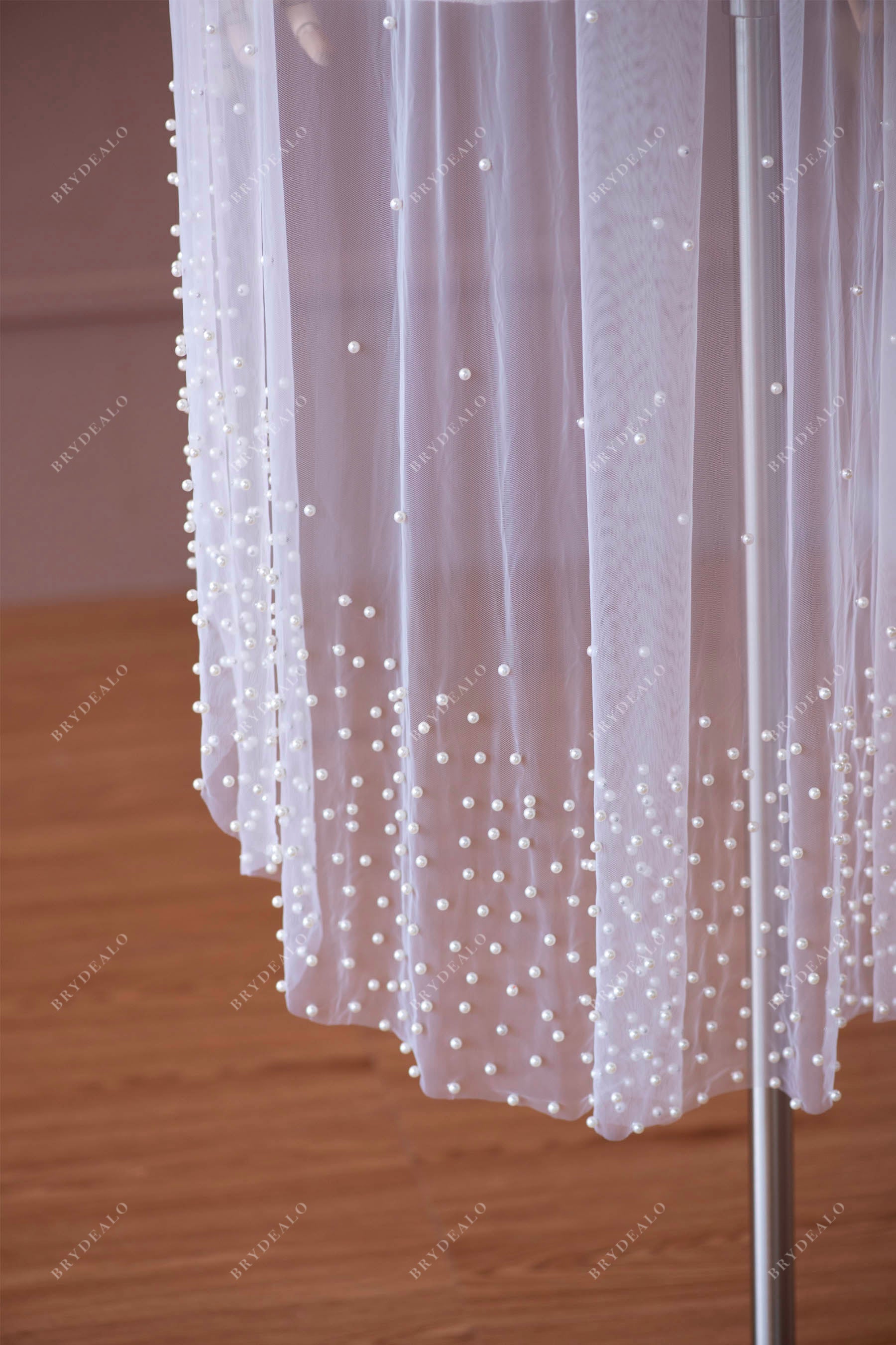 pearl knee length bridal veil online