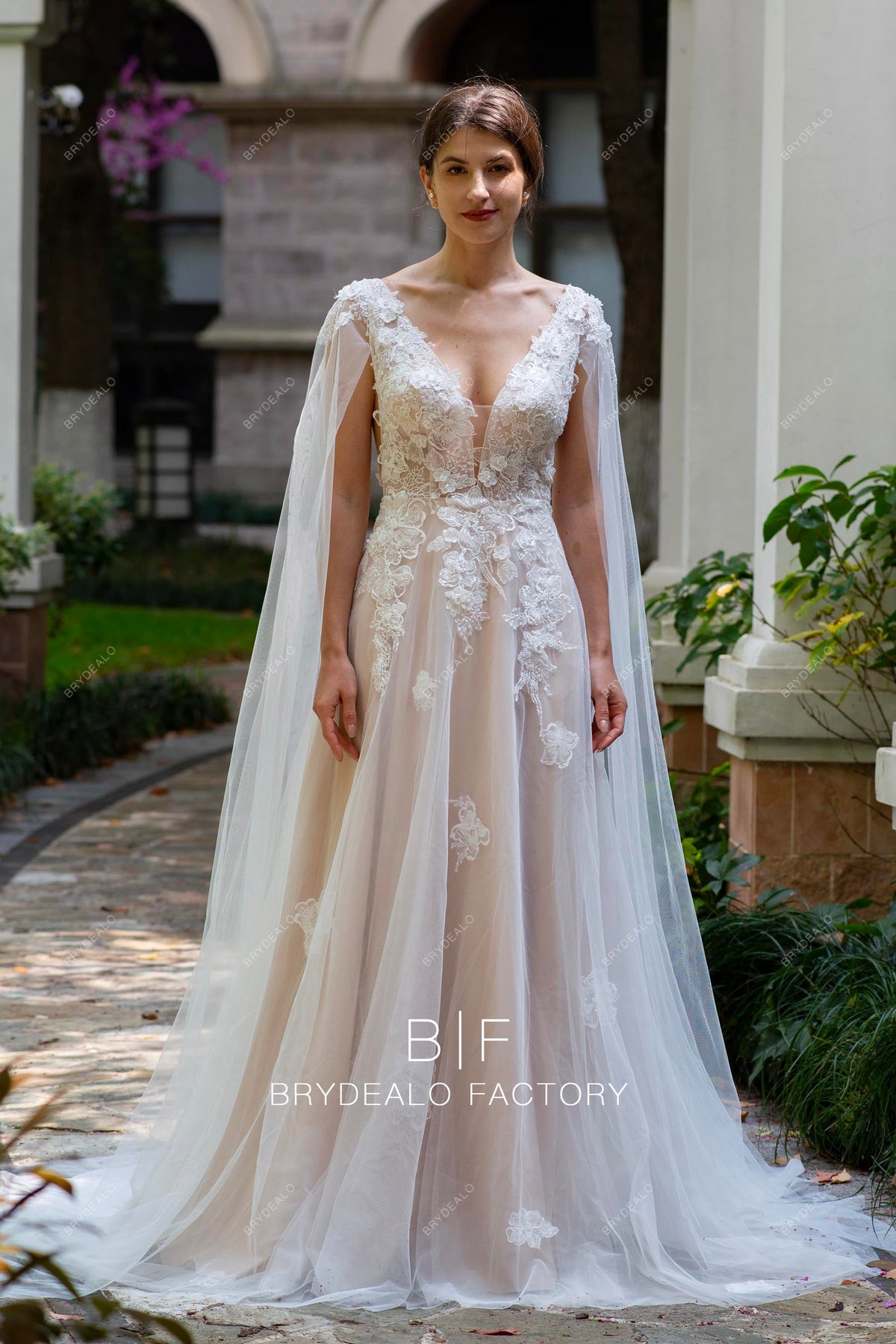Ethereal Lace Shoulder Veil Wedding Dress Brydealo Ethereal Lace Shoulder Veil Wedding Dress Brydealo