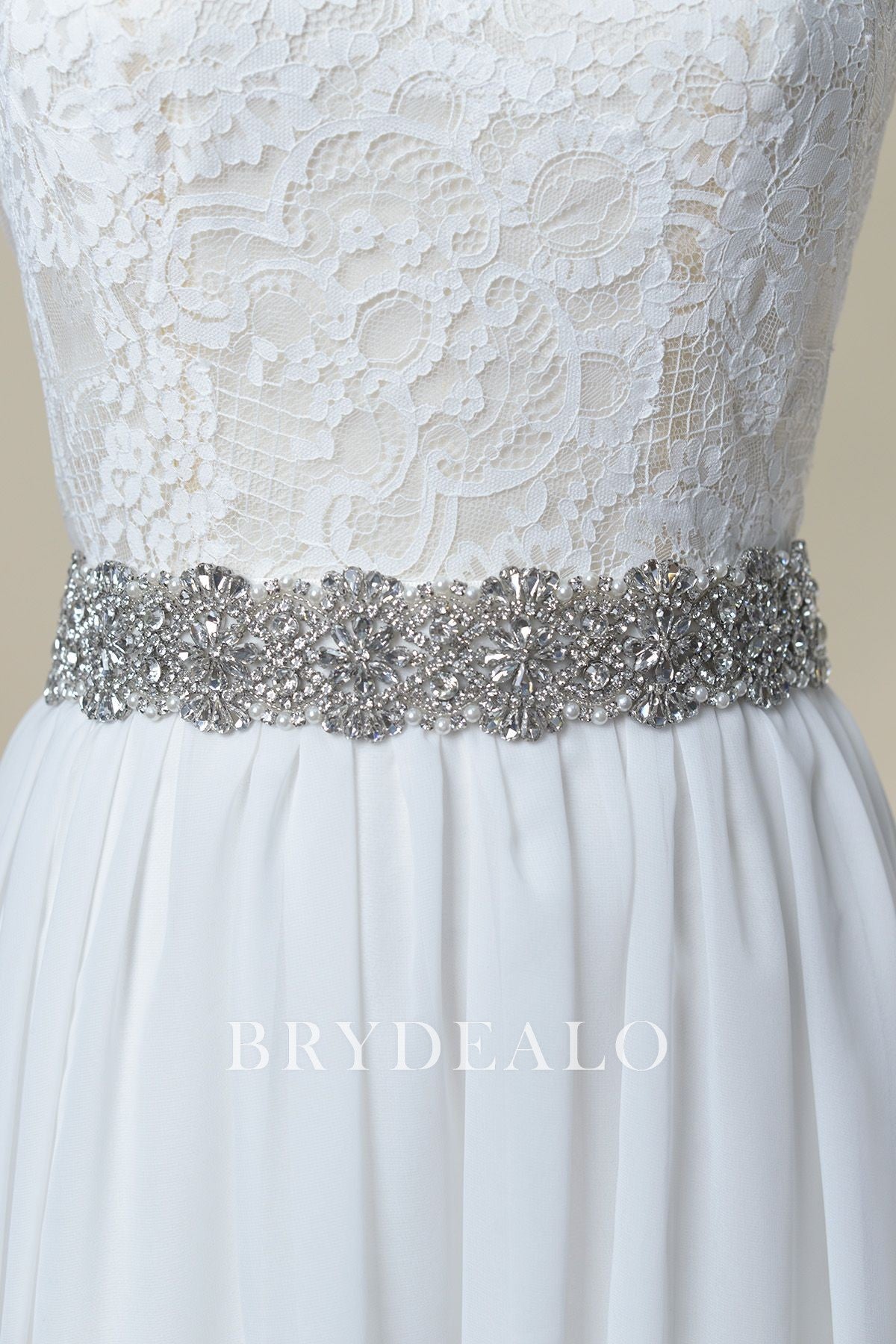 Best Sophisticated Crystals Pearls Bridal Sash For Sale