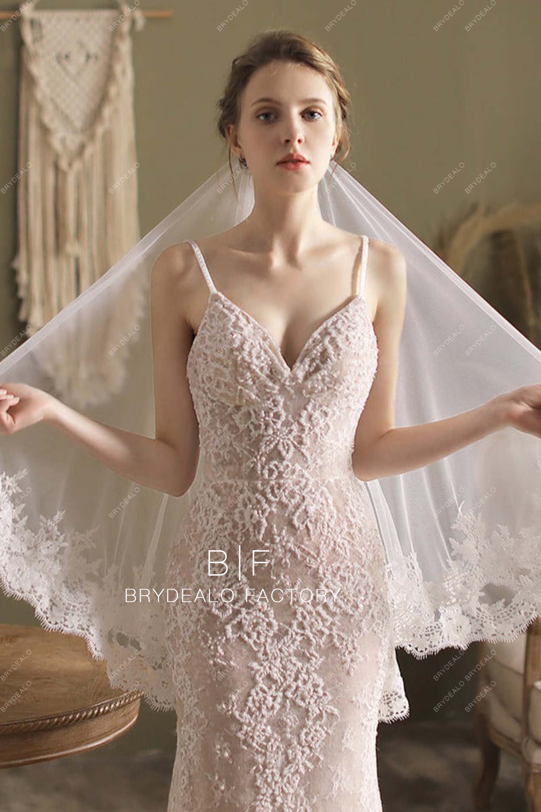 Elegant Two-Tiered Fingertip Length Bridal Veil