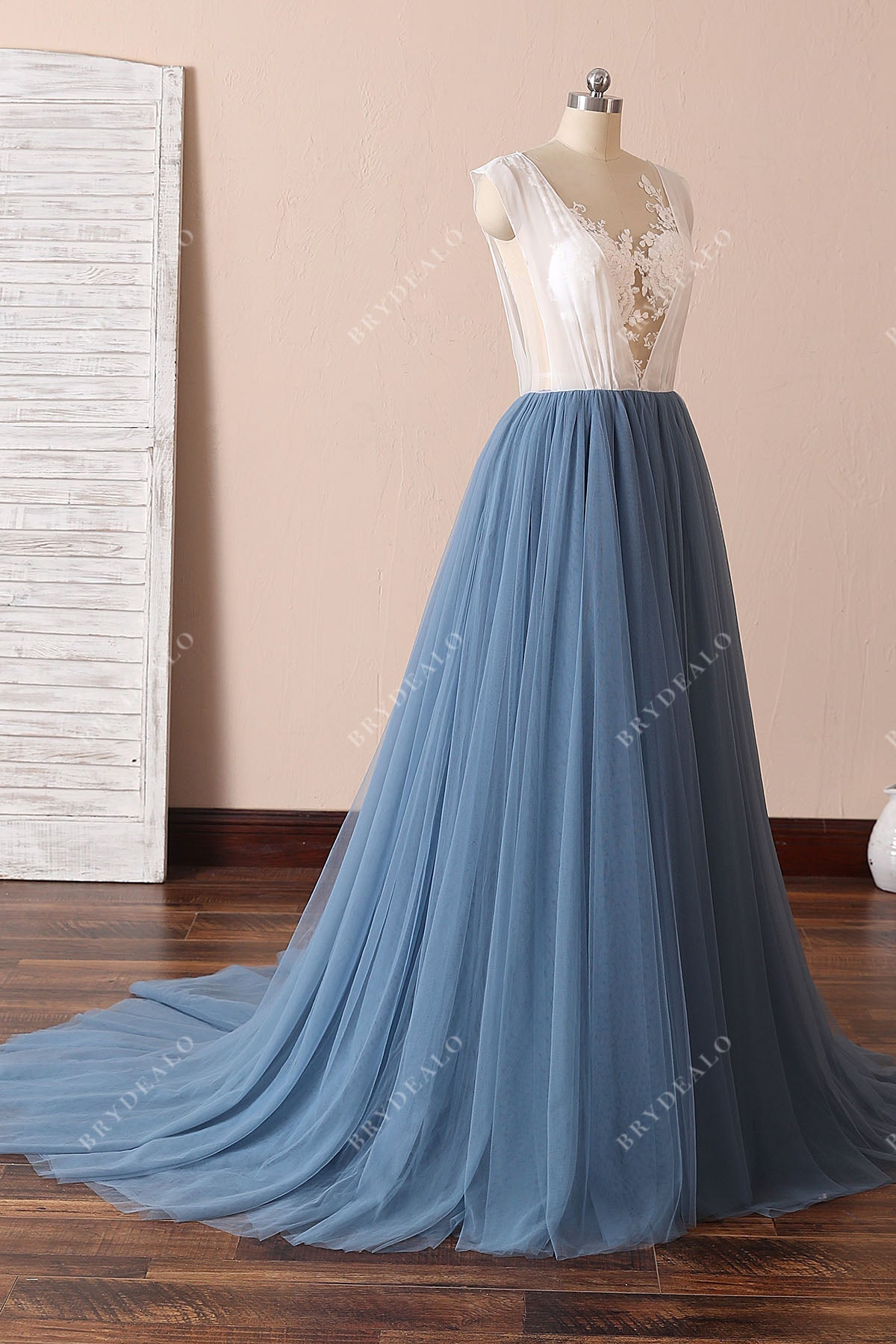 Ombre Tulle Skirt Dusty Blue Indigo/dusty Blue Ombre Swan Glitter