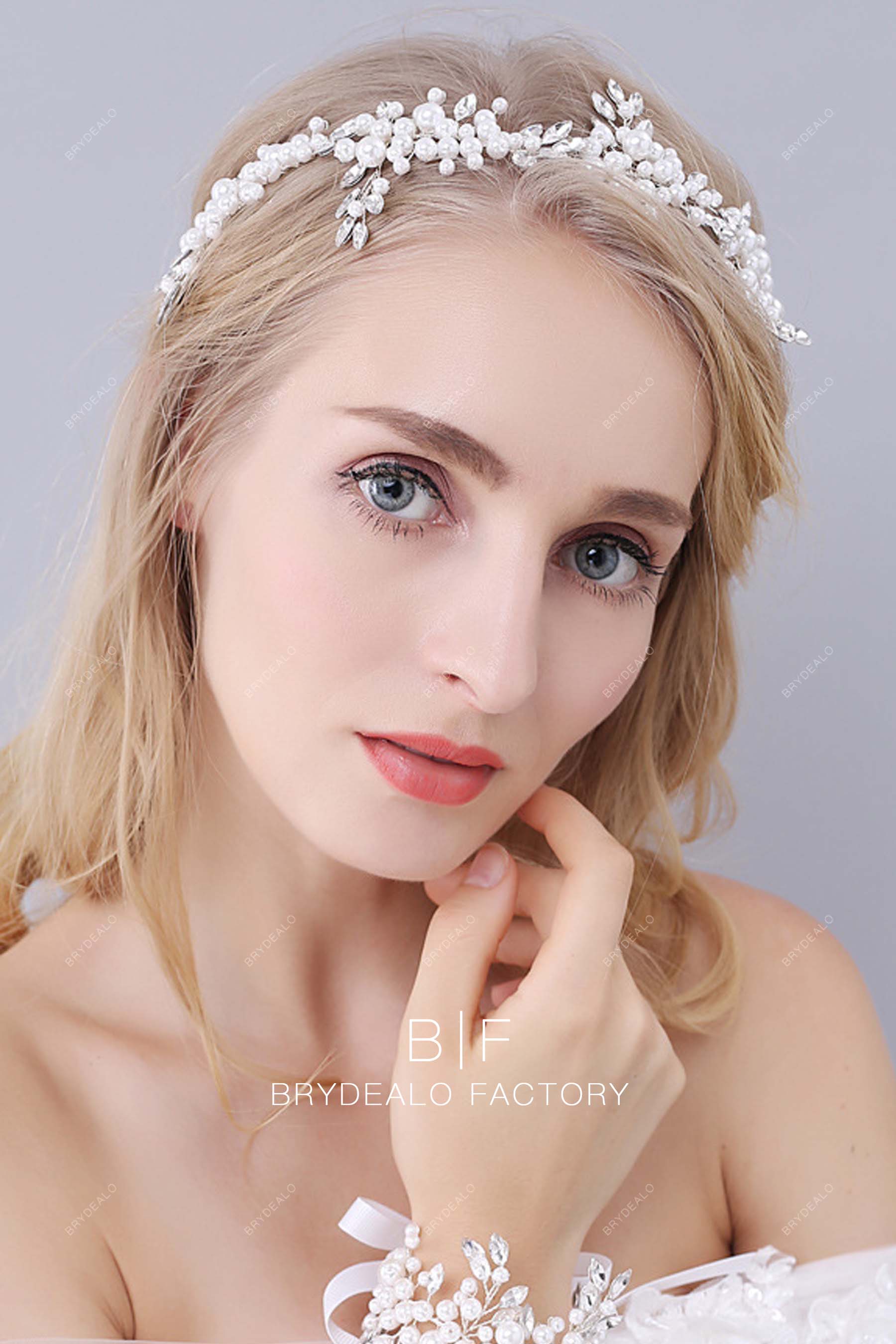 Popular Pearls Rhinestones Bridal Headpiece