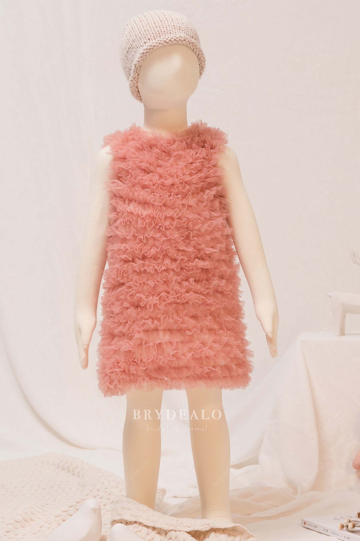 A-line tulle kids holiday dress