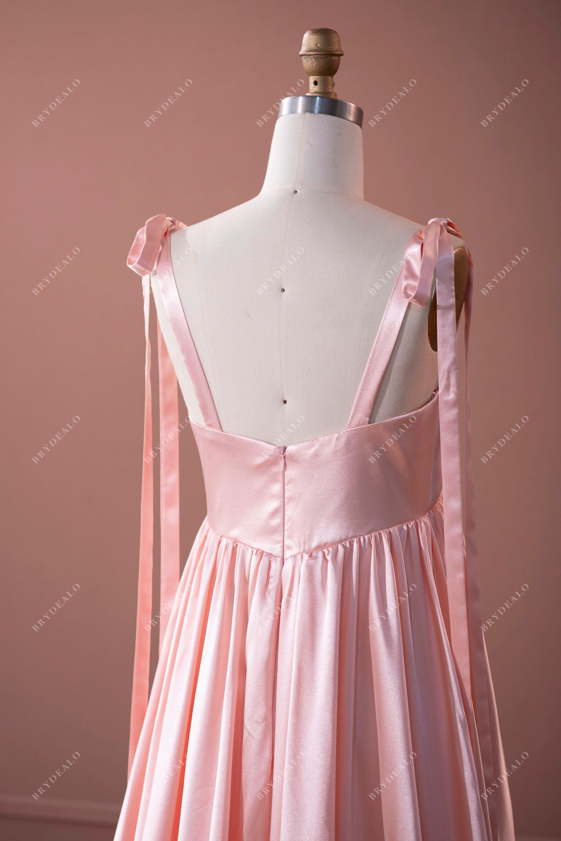 straps open back bridesmaid dress