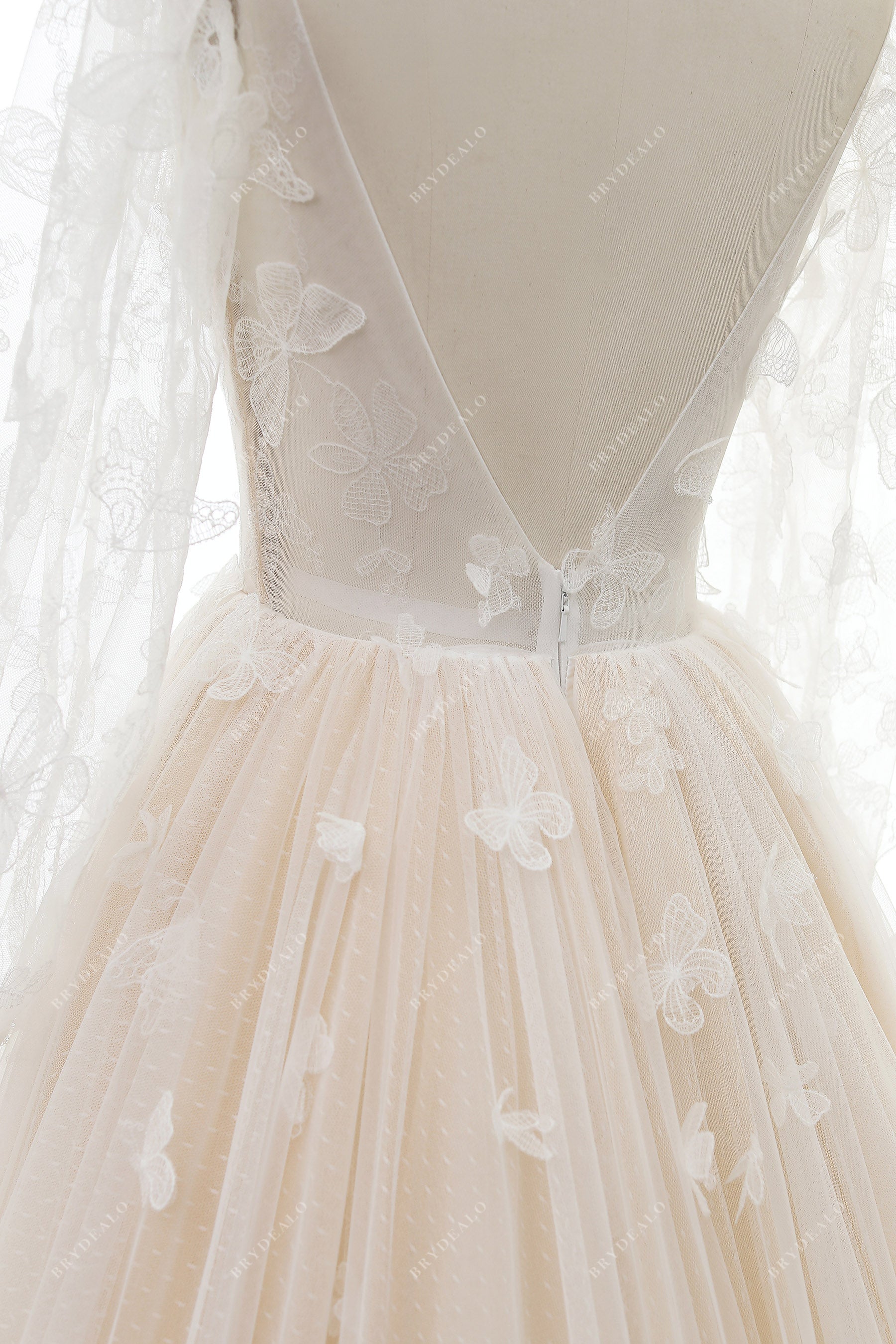 3d butterfly appliques wedding dress
