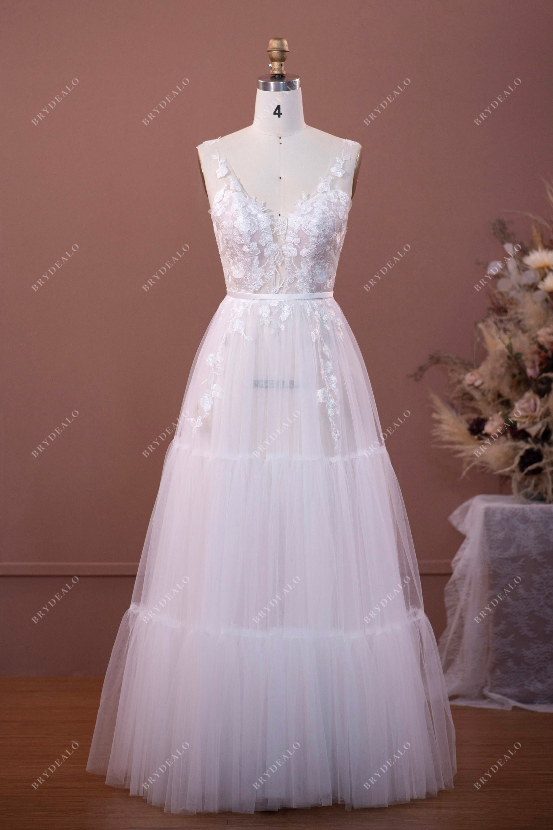 dreamy tulle beach wedding dress