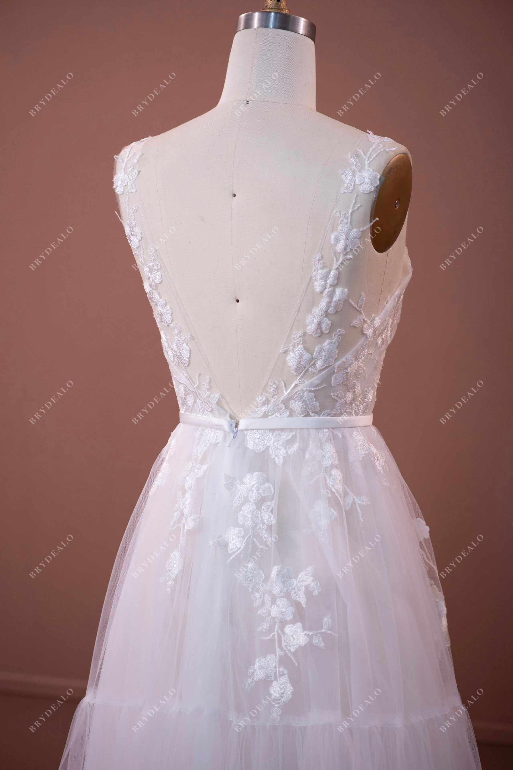 alluring open back wedding dress