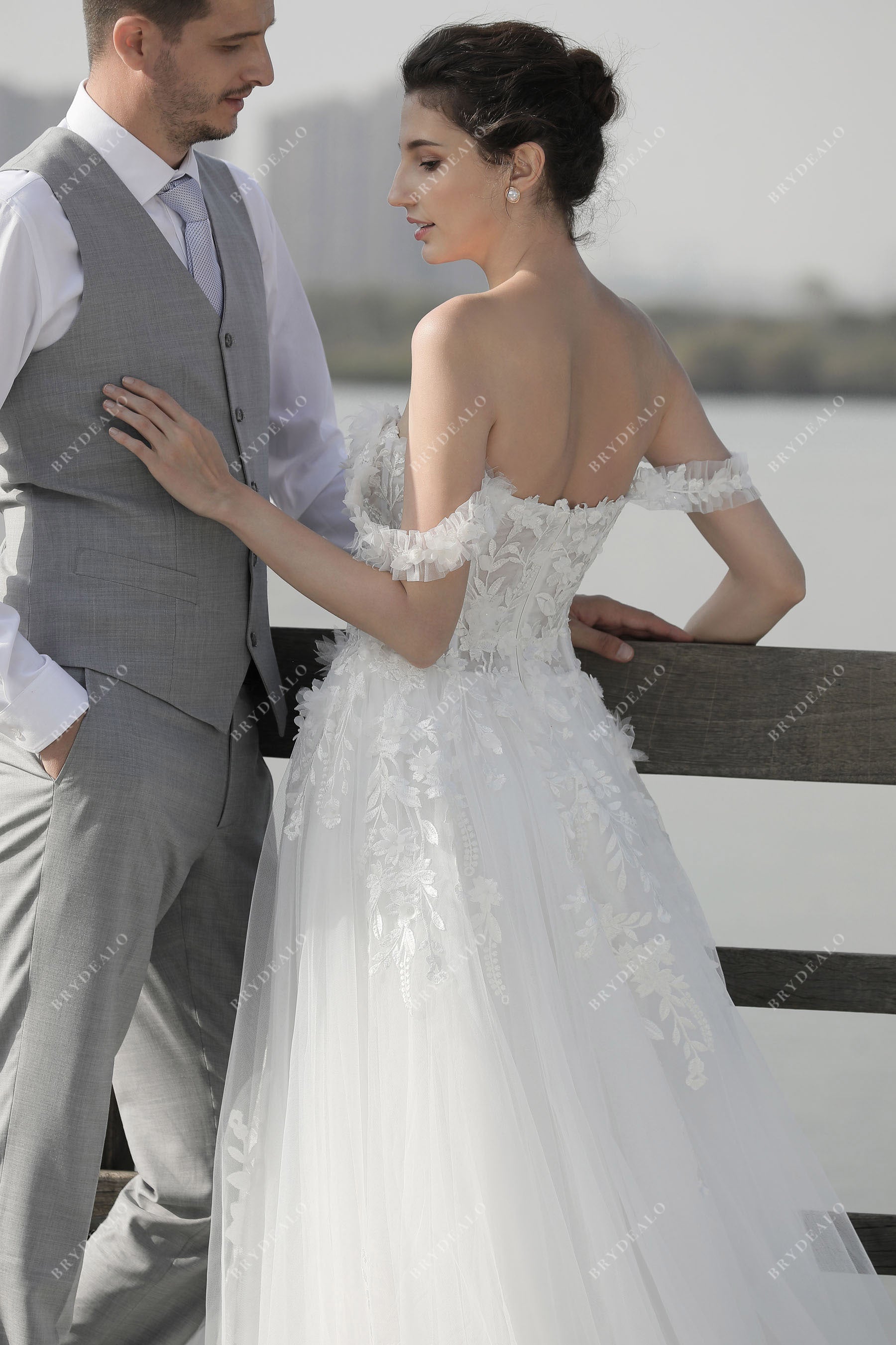 open back A-line wedding dress
