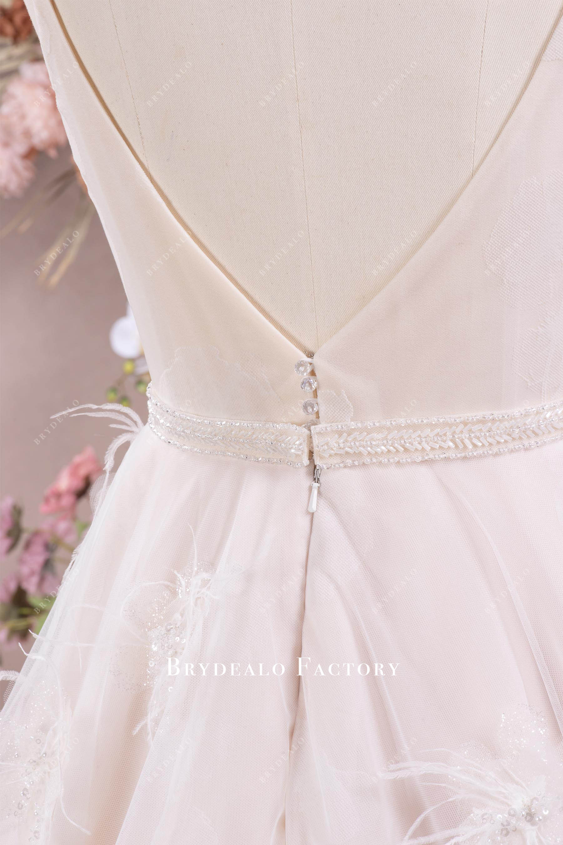 beaded crystal belt wedding dress