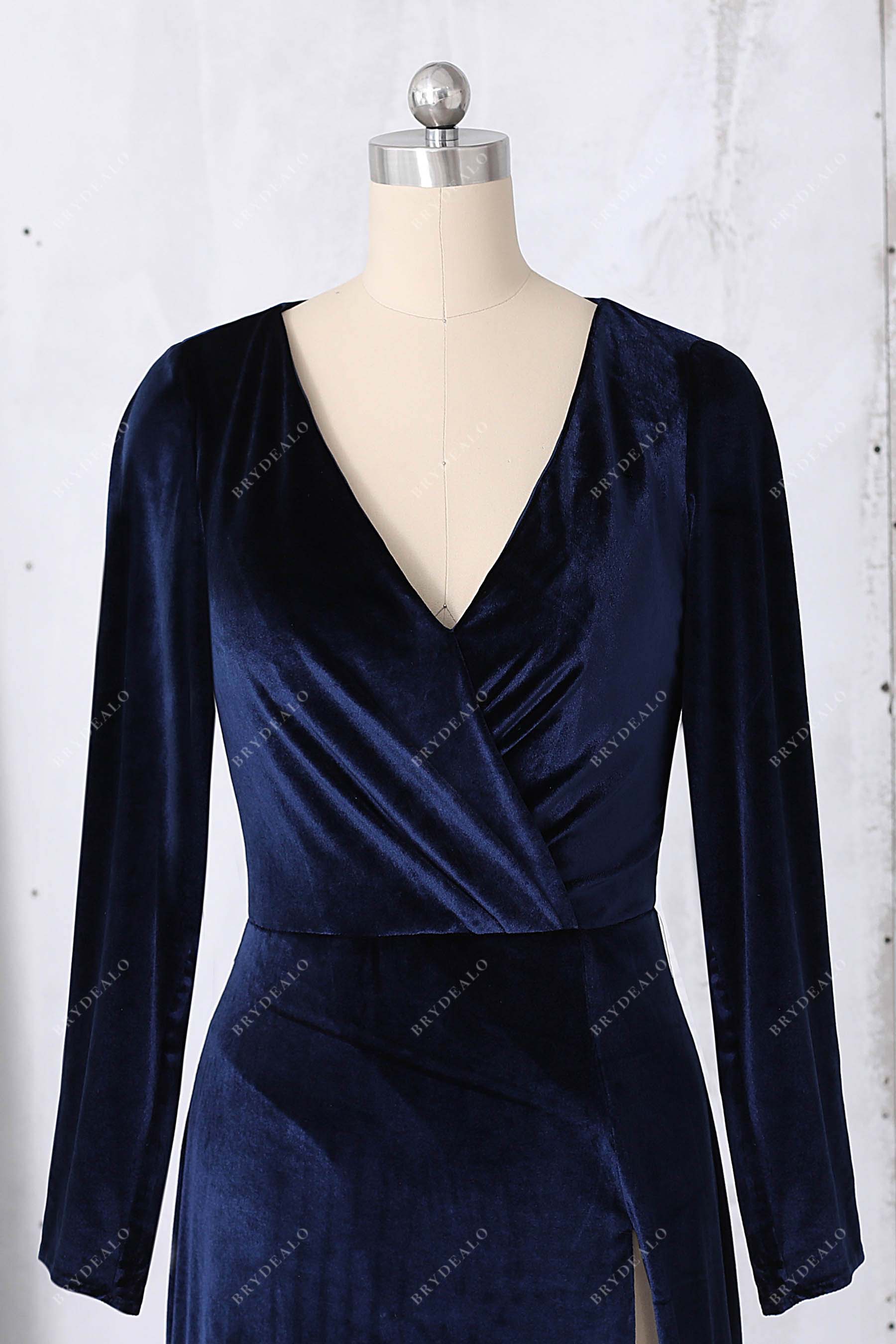 wrapped v-neck evening dress