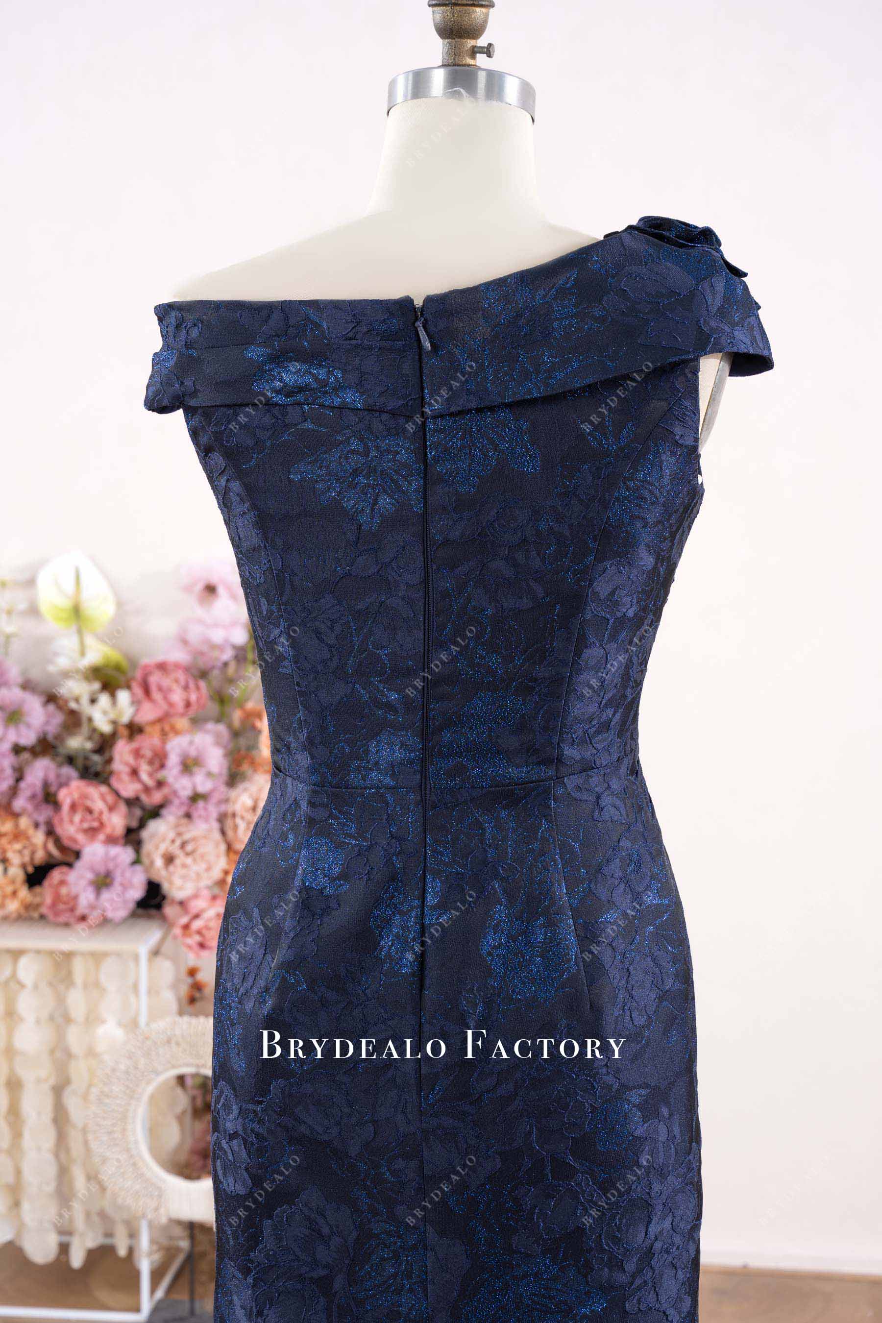 asymmetry shoulder formal  dress
