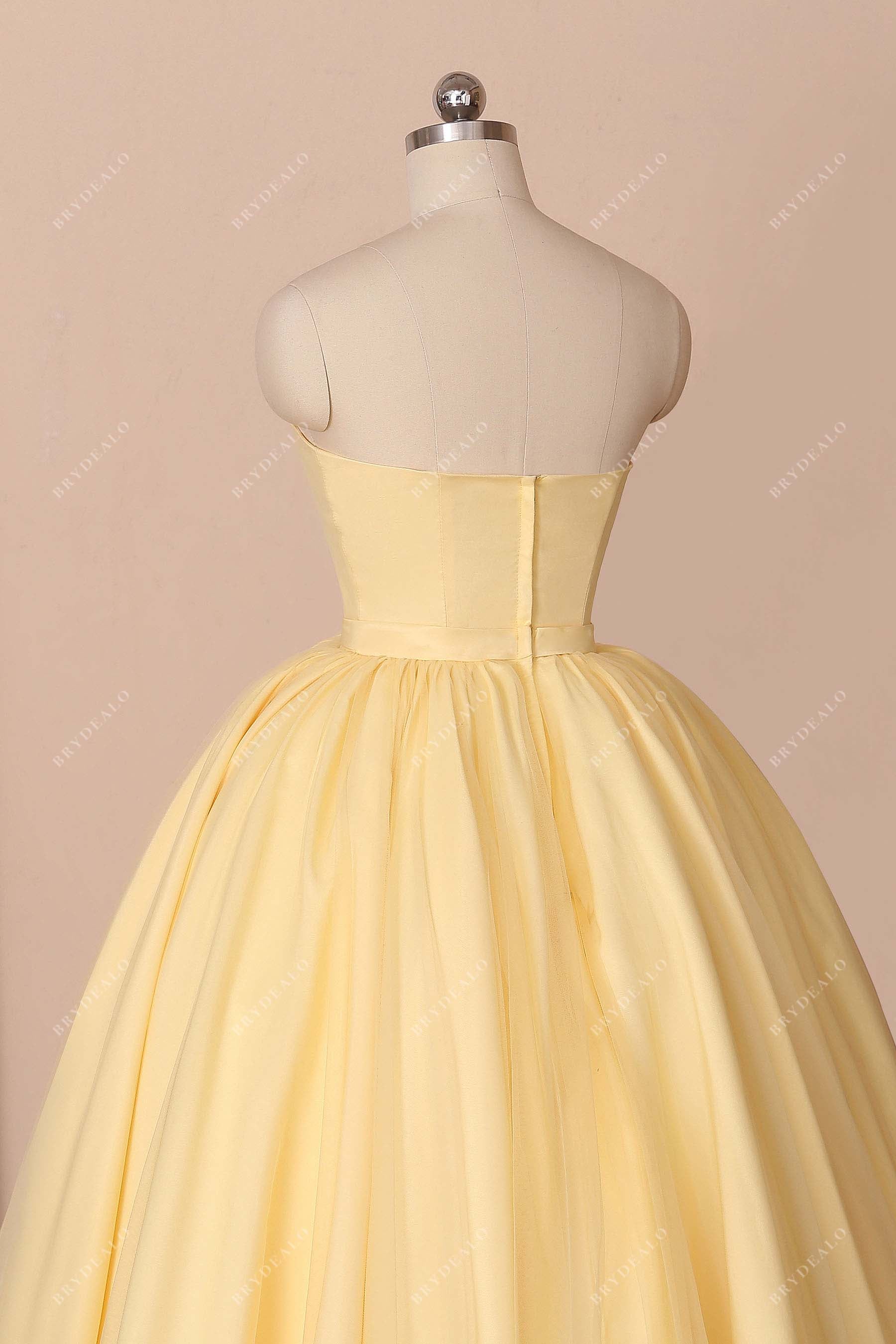 Open Back Strapless Yellow Quinceañera Dress