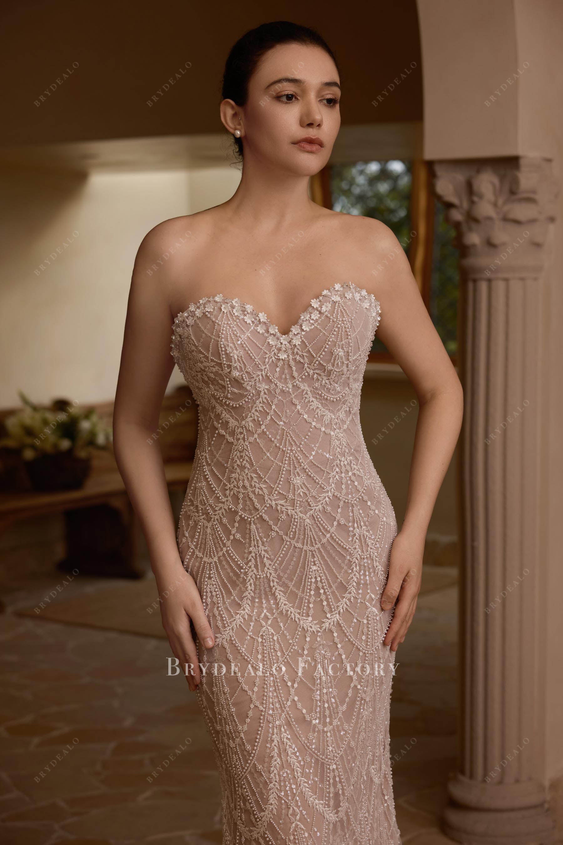 beaded lace bridal gown