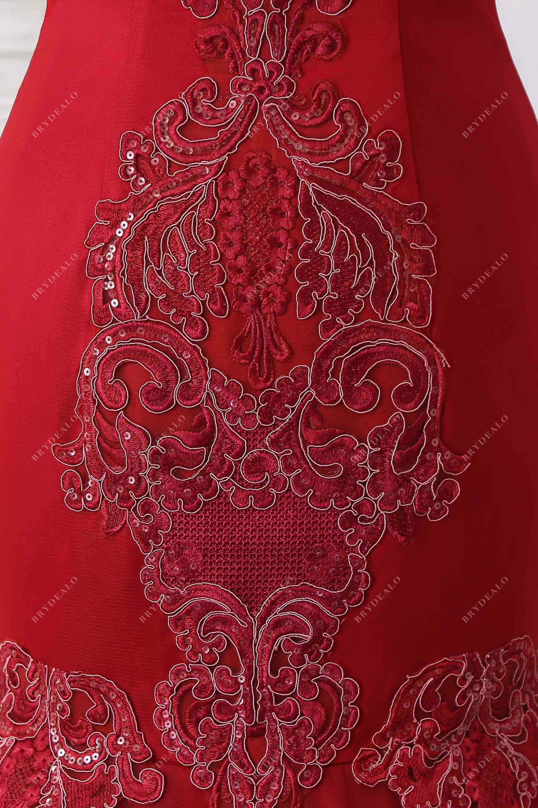 sequin lace evening dress