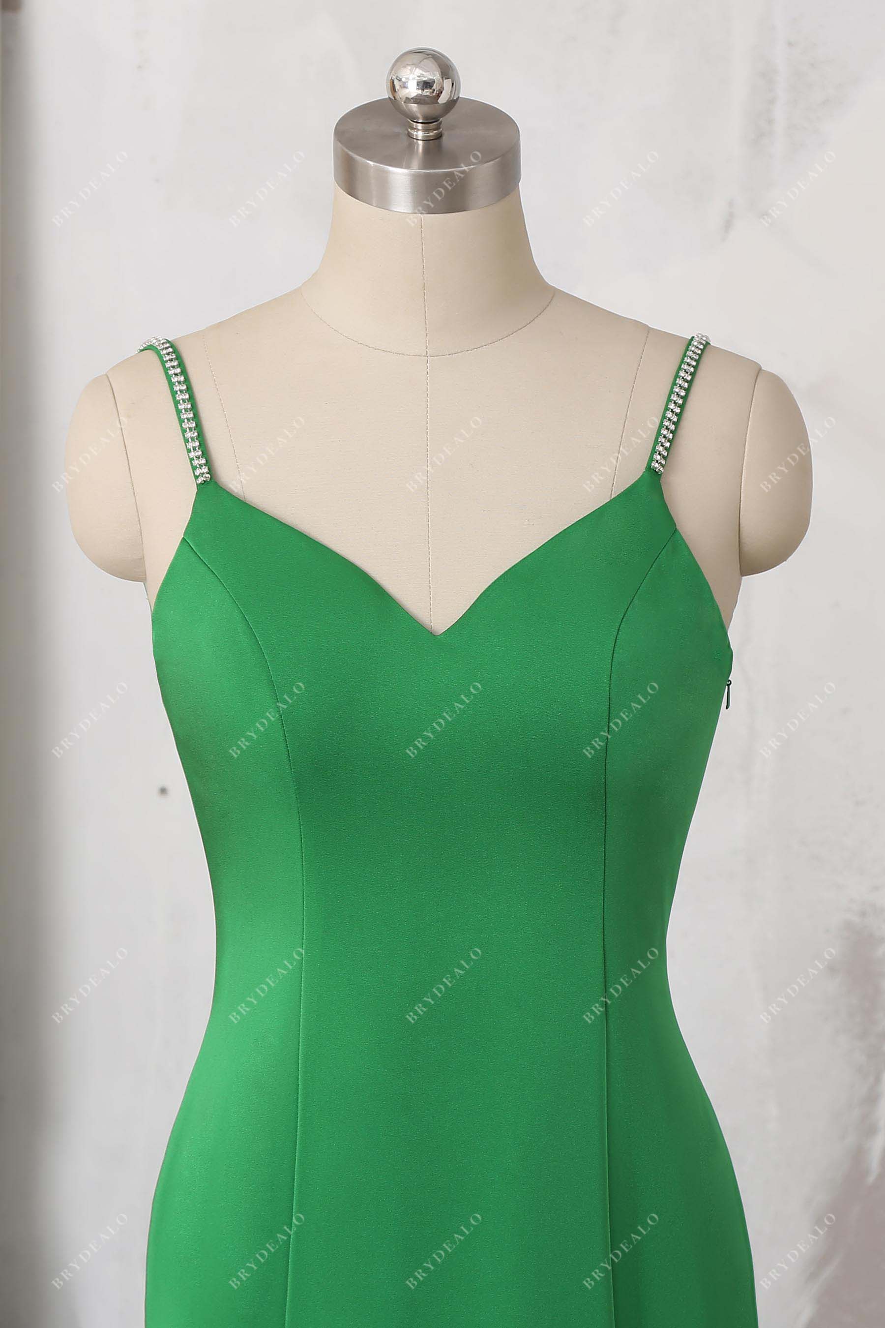 beaded thin straps sweetheart neck prom dress