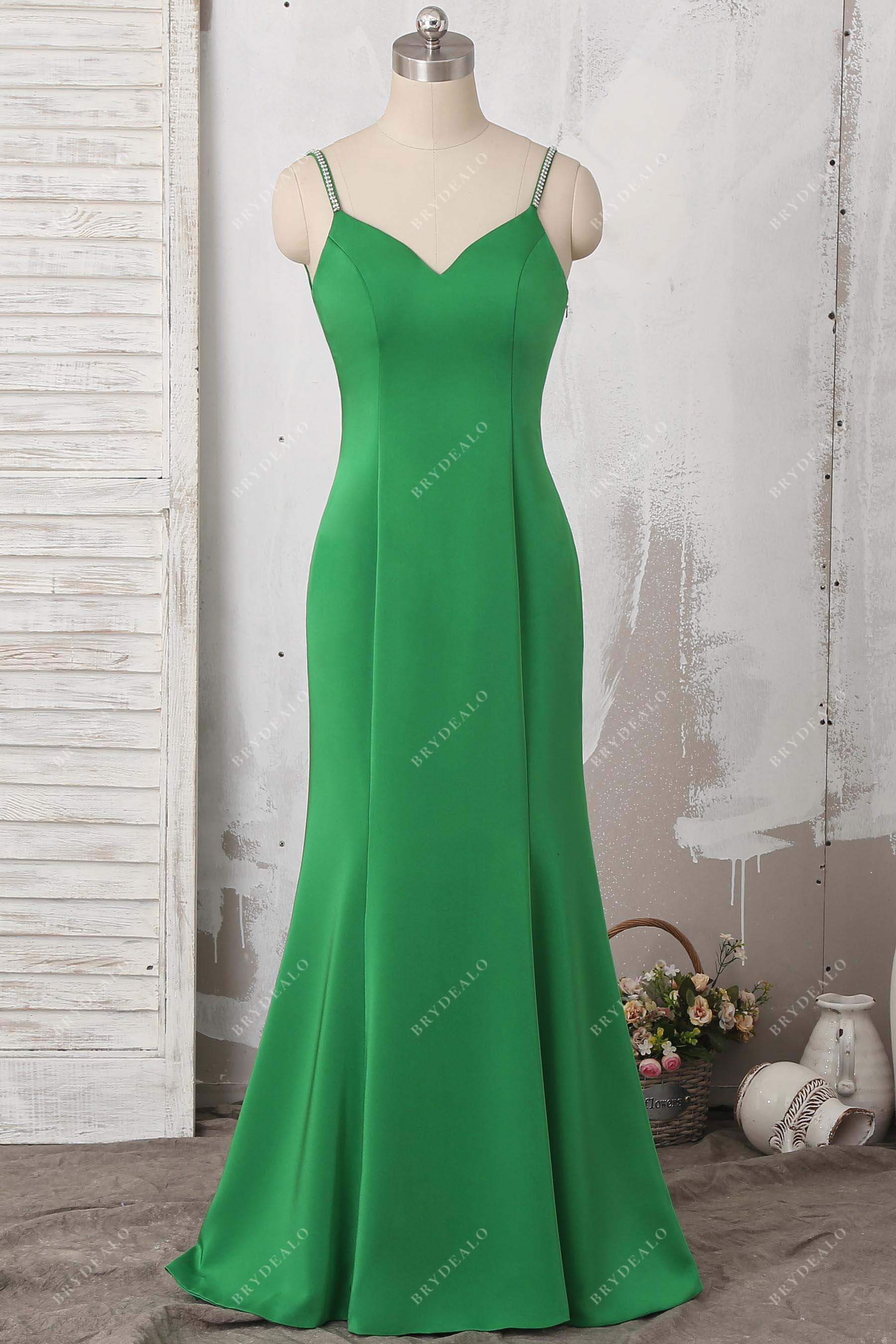 green sweetheart neck mermaid formal dress